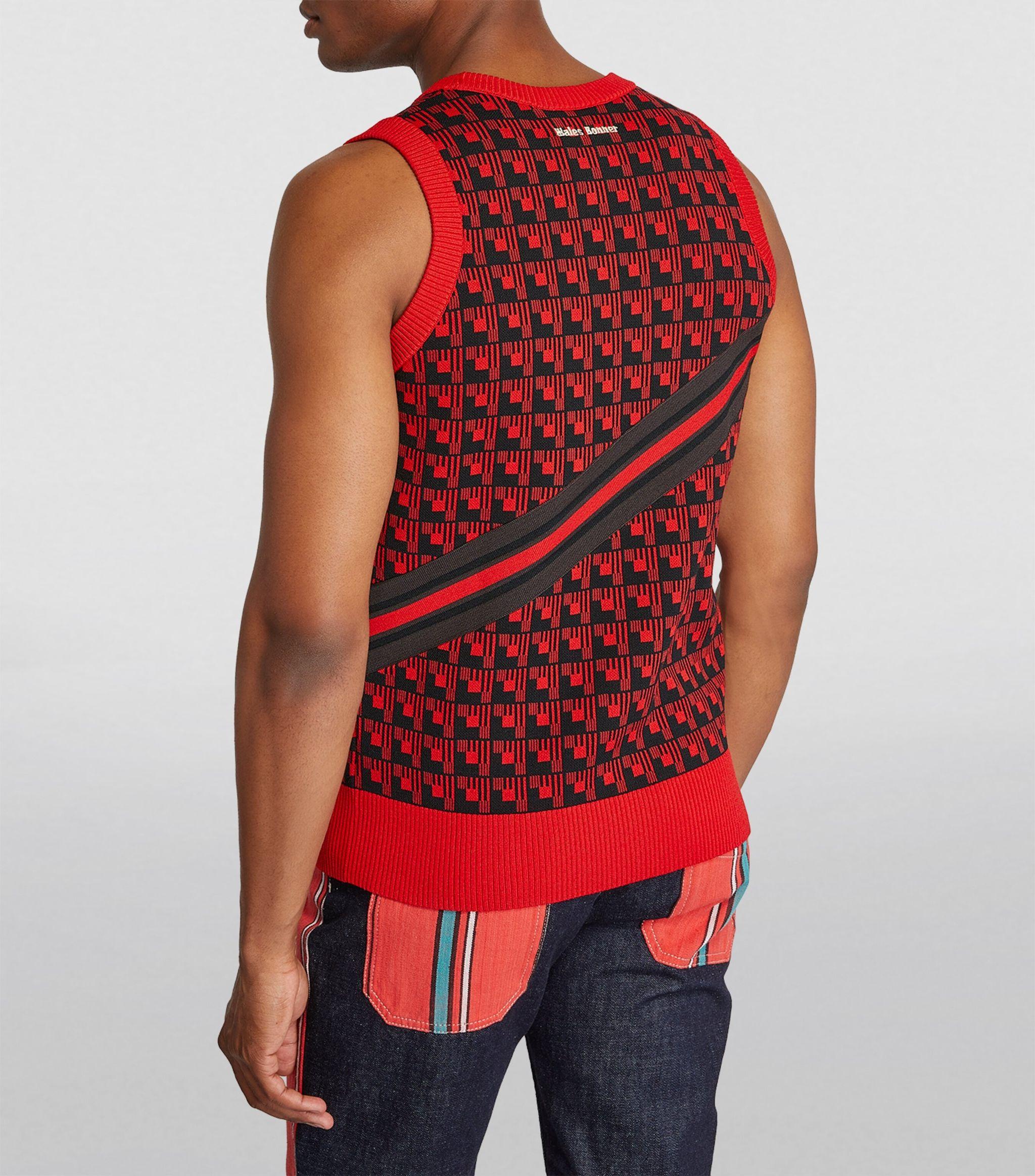 adidas X Wales Bonner Sweater Vest in Red for Men | Lyst