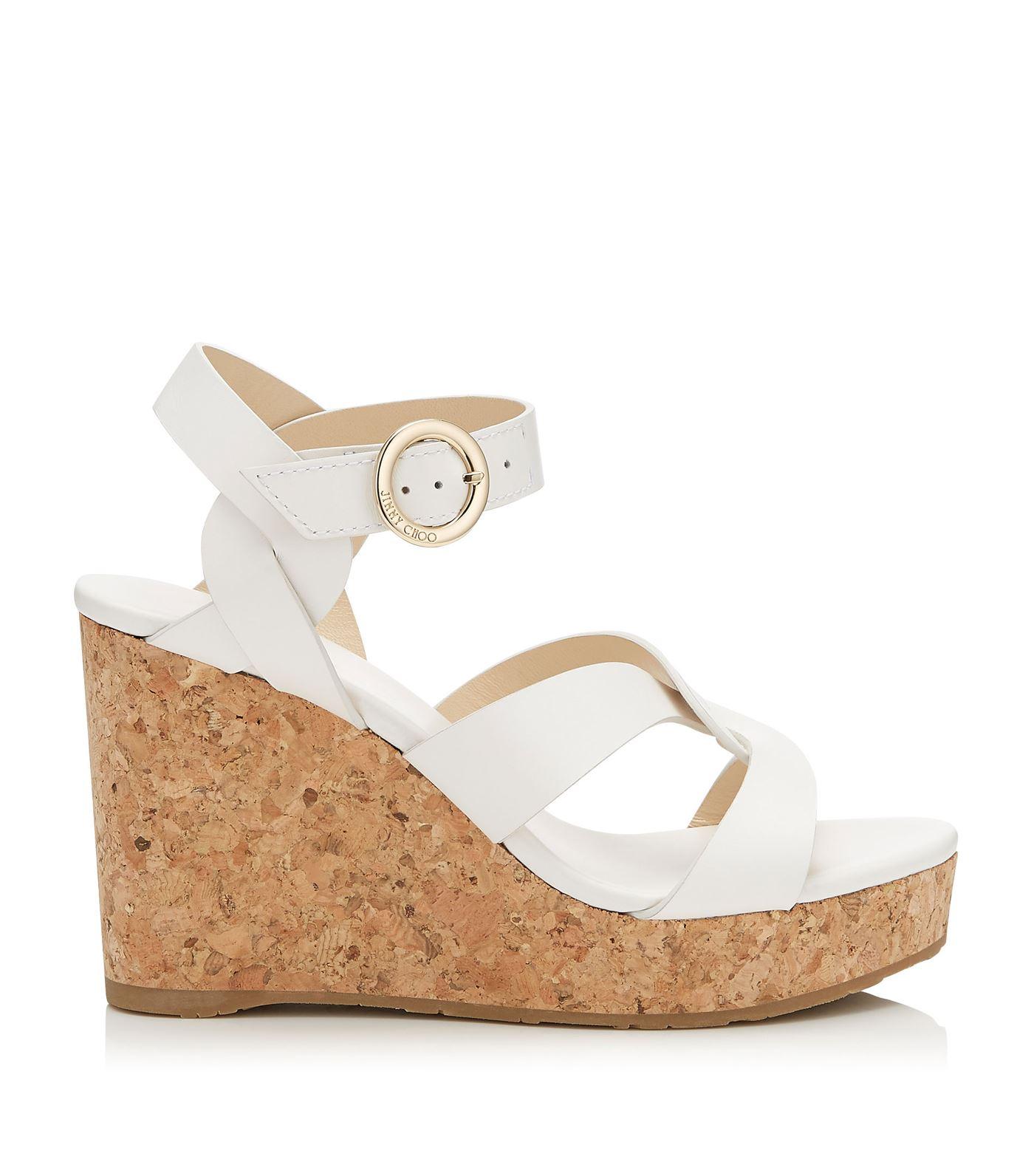 Jimmy Choo Leather Aleili 100 Sandals in White - Lyst