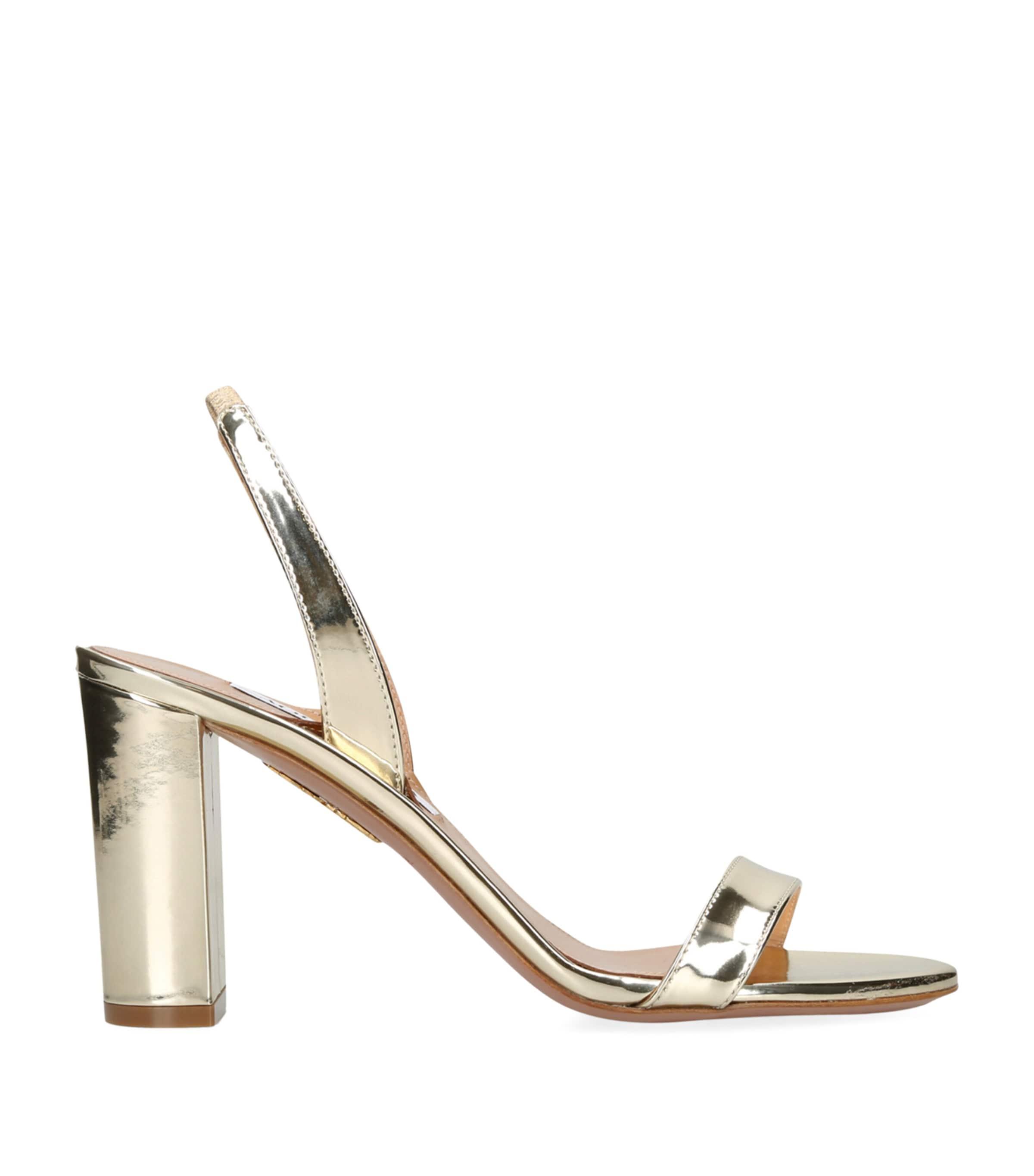 Aquazzura Leather So Nude Heeled Sandals 85 in Metallic Lyst UK