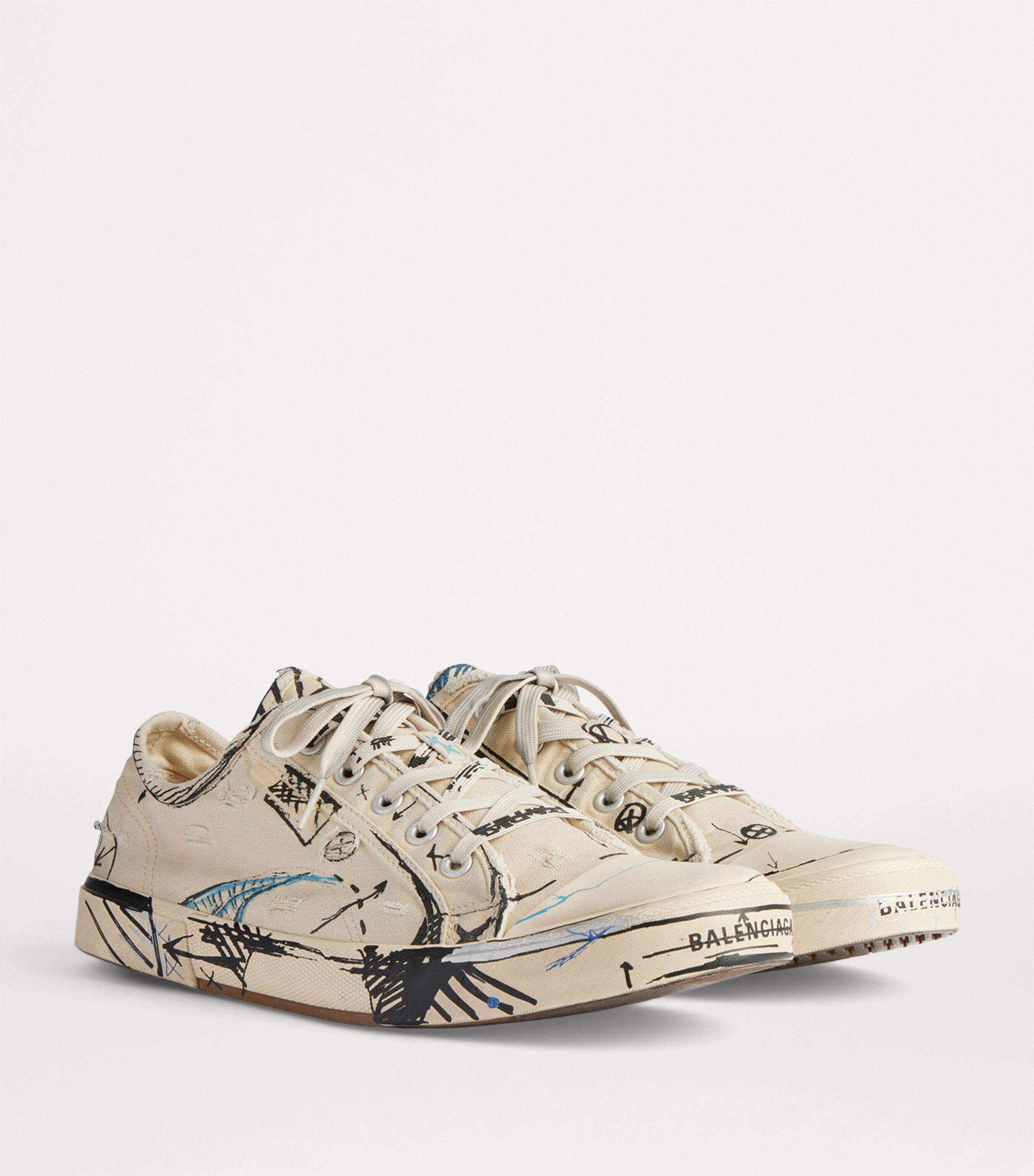 Balenciaga Canvas Paris Sneakers in White for Men | Lyst