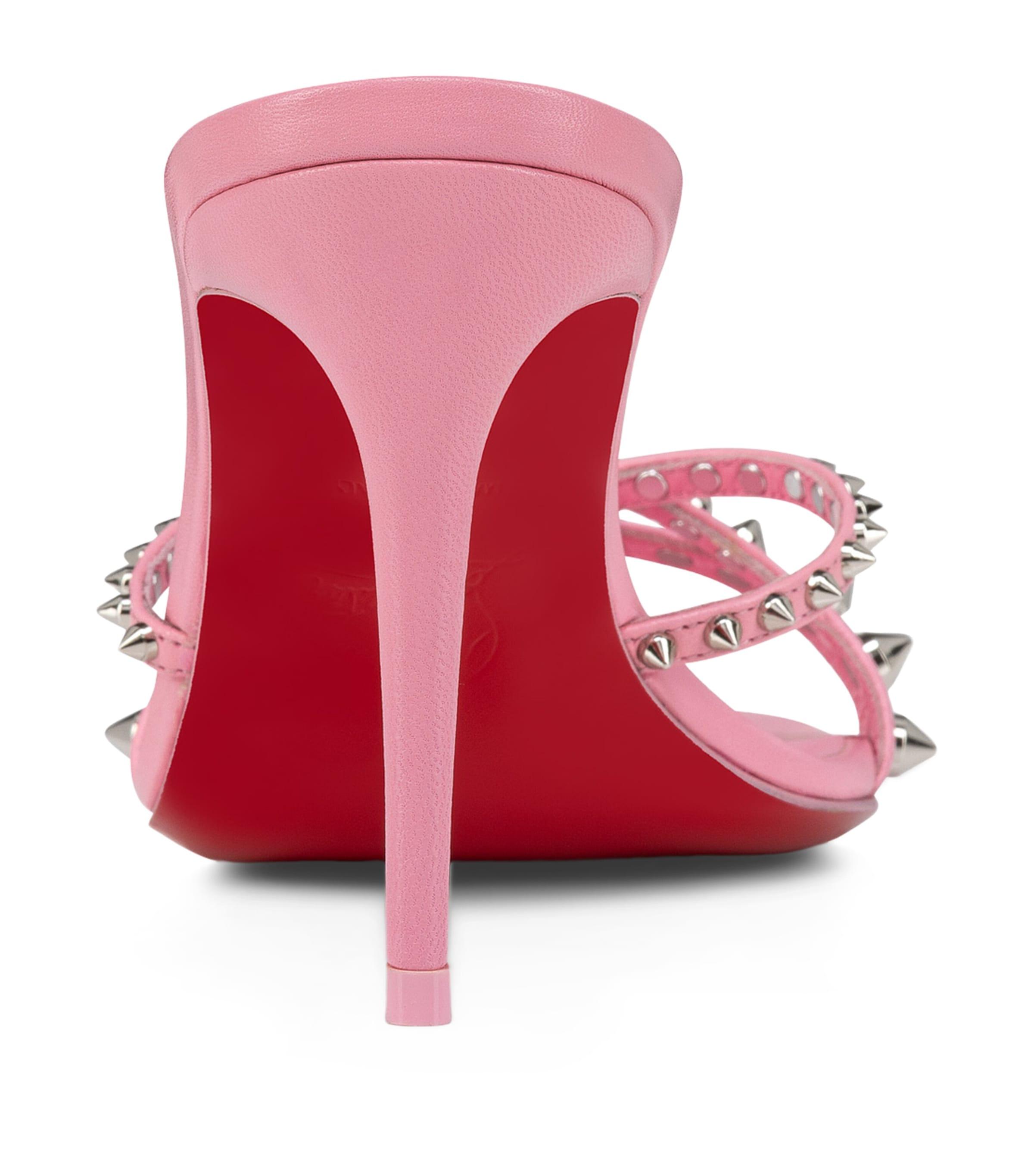 Christian Louboutin Tatoosh Spikes Leather Heeled Mules 85 Christian Louboutin Tatoosh Spikes Leather Heeled Mules 85