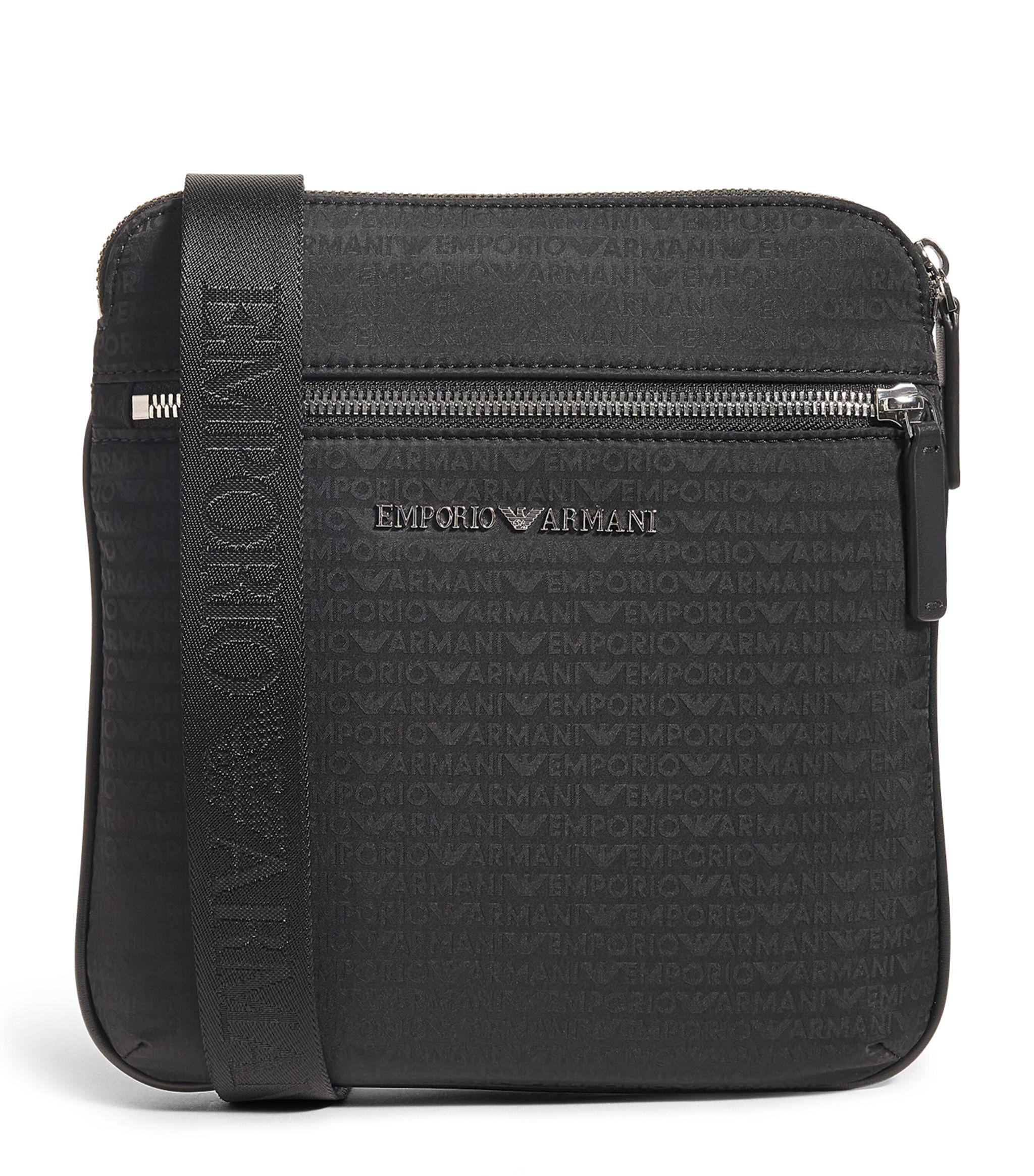 Emporio Armani Logo Cross Body Bag in Black for Men Lyst