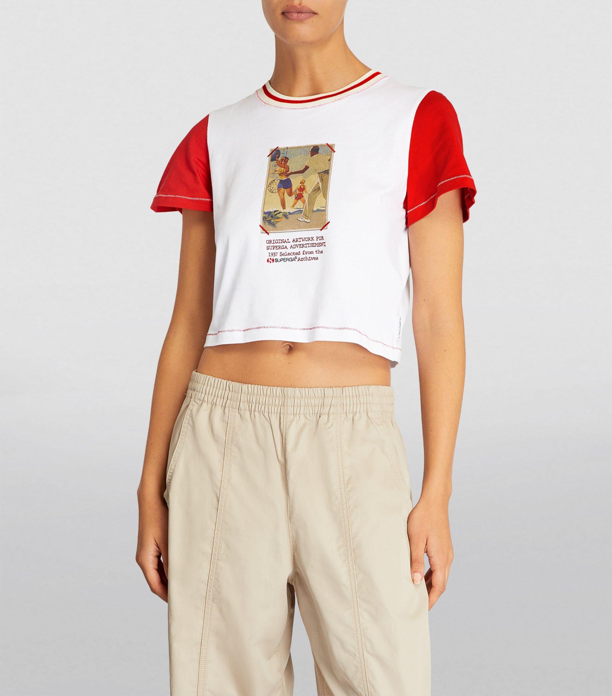 MAX&Co. X Superga Printed T-shirt in Red | Lyst