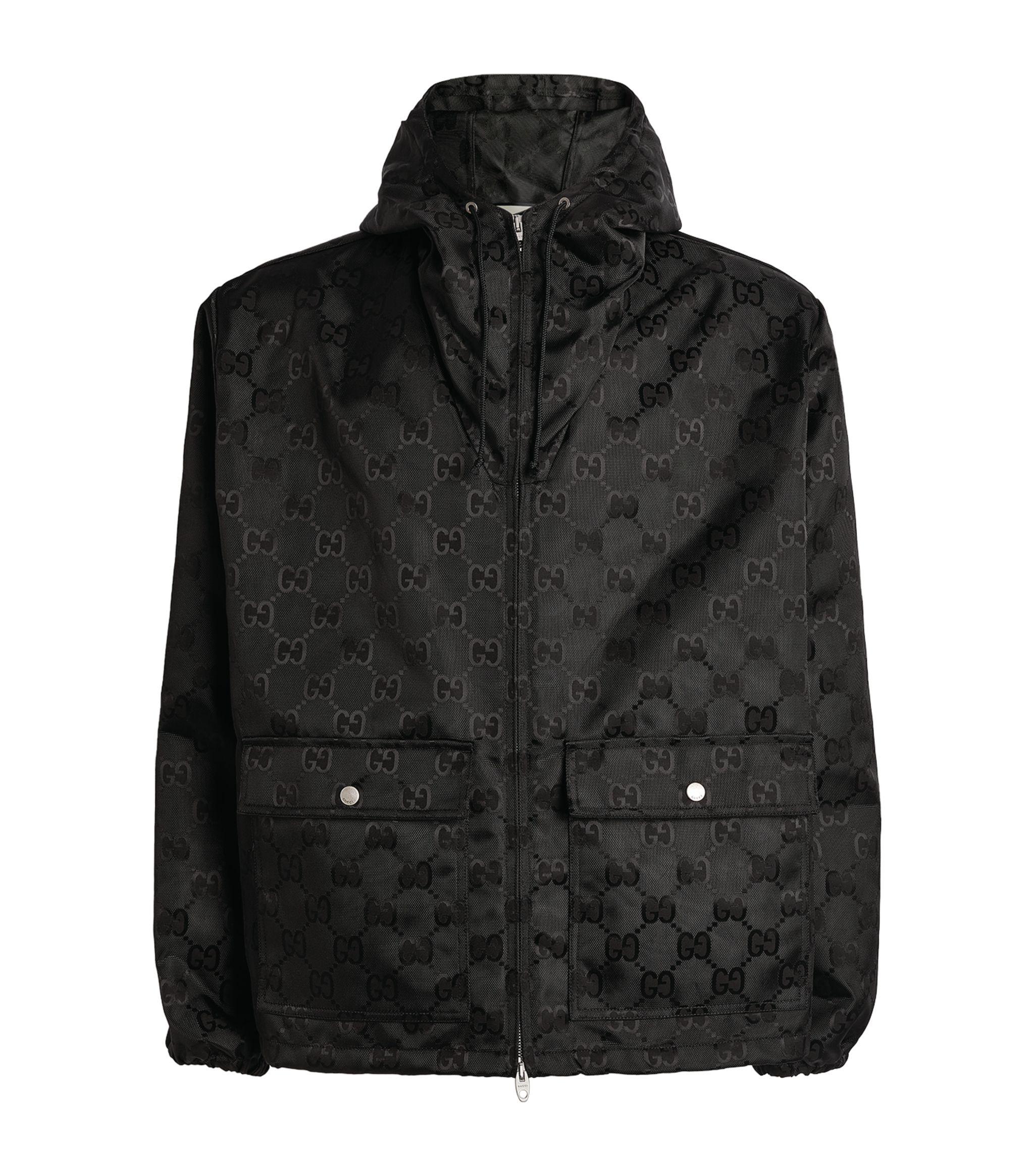 gucci-black-GG-Supreme-Hooded-