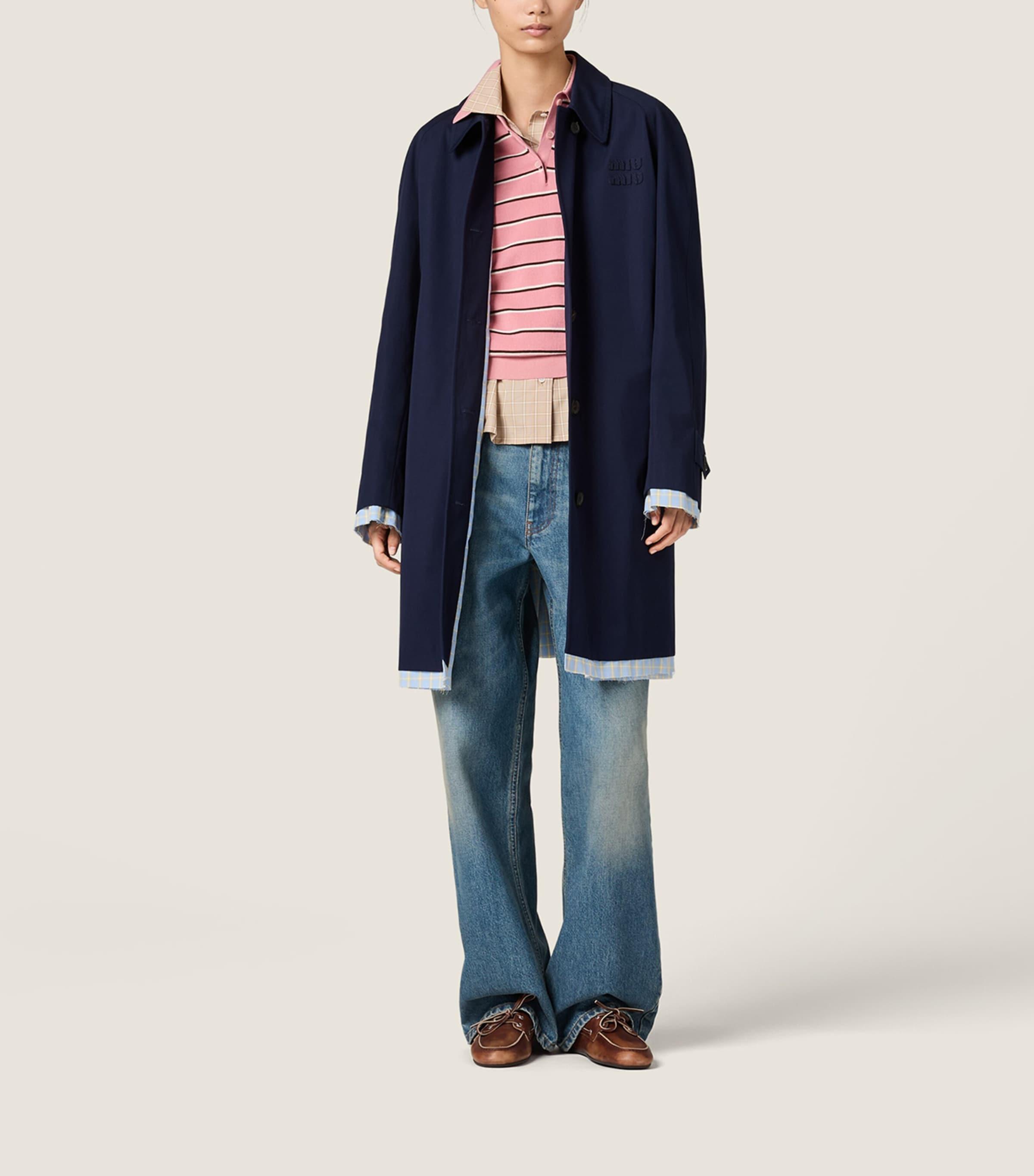 MIU MIU】Strech Cloth Stripe Shirts Miu Miu Stretch Fabric Shirt