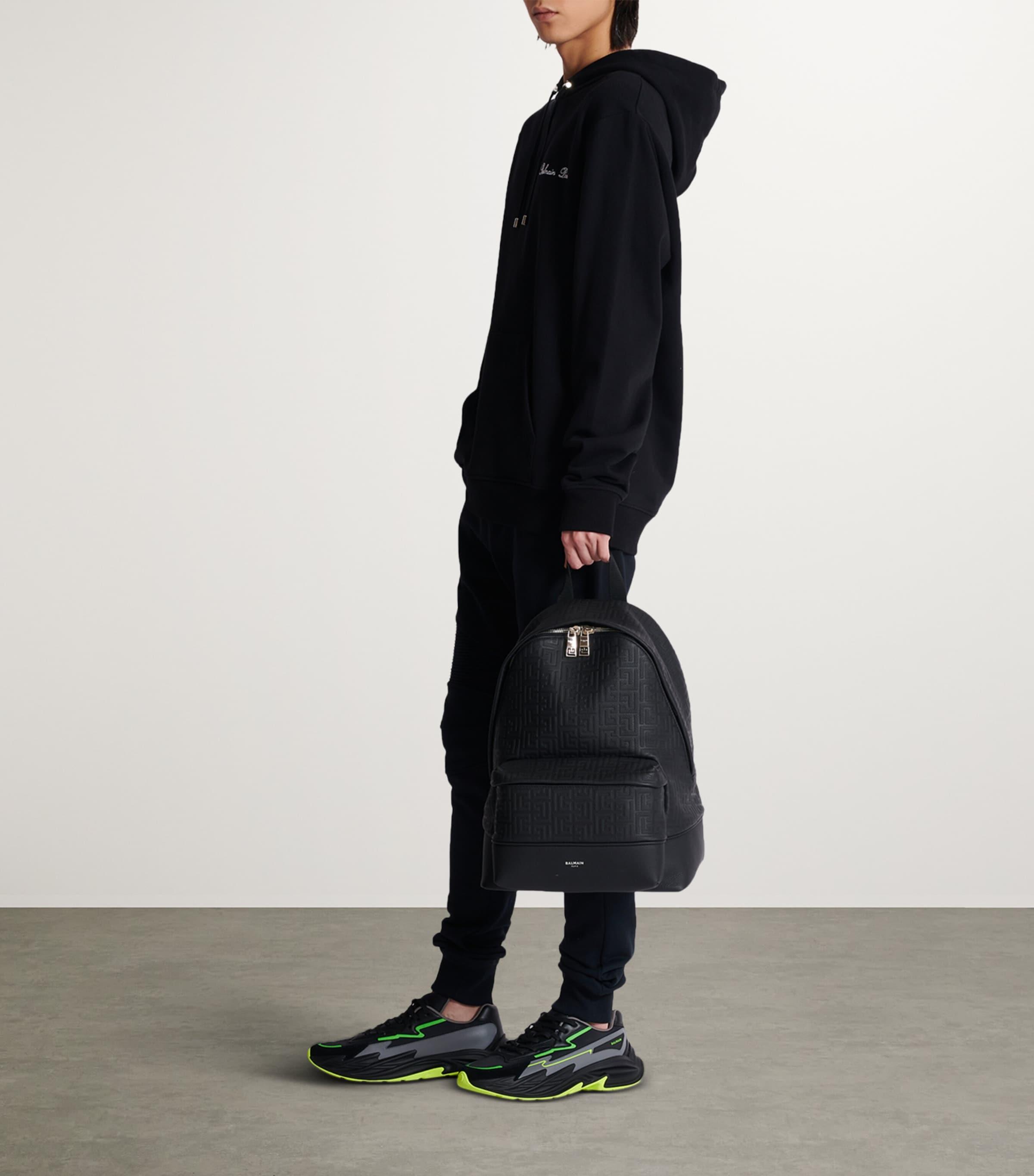 Balmain Leather Pb Monogram Backpack in Black for Men | Lyst display picture 2