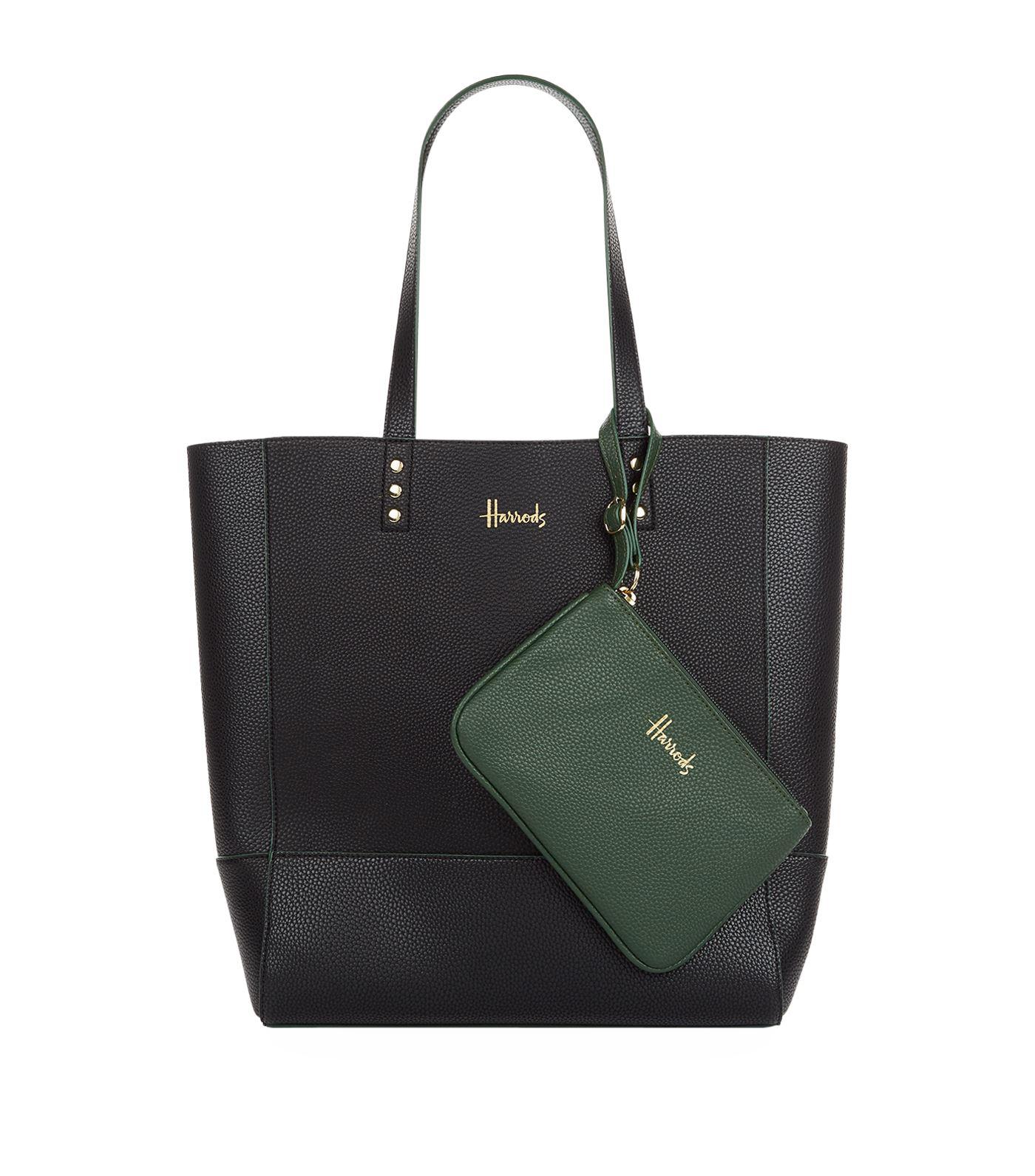 Lyst Harrods Grained Fern Tote Bag In Black View Fullscreen