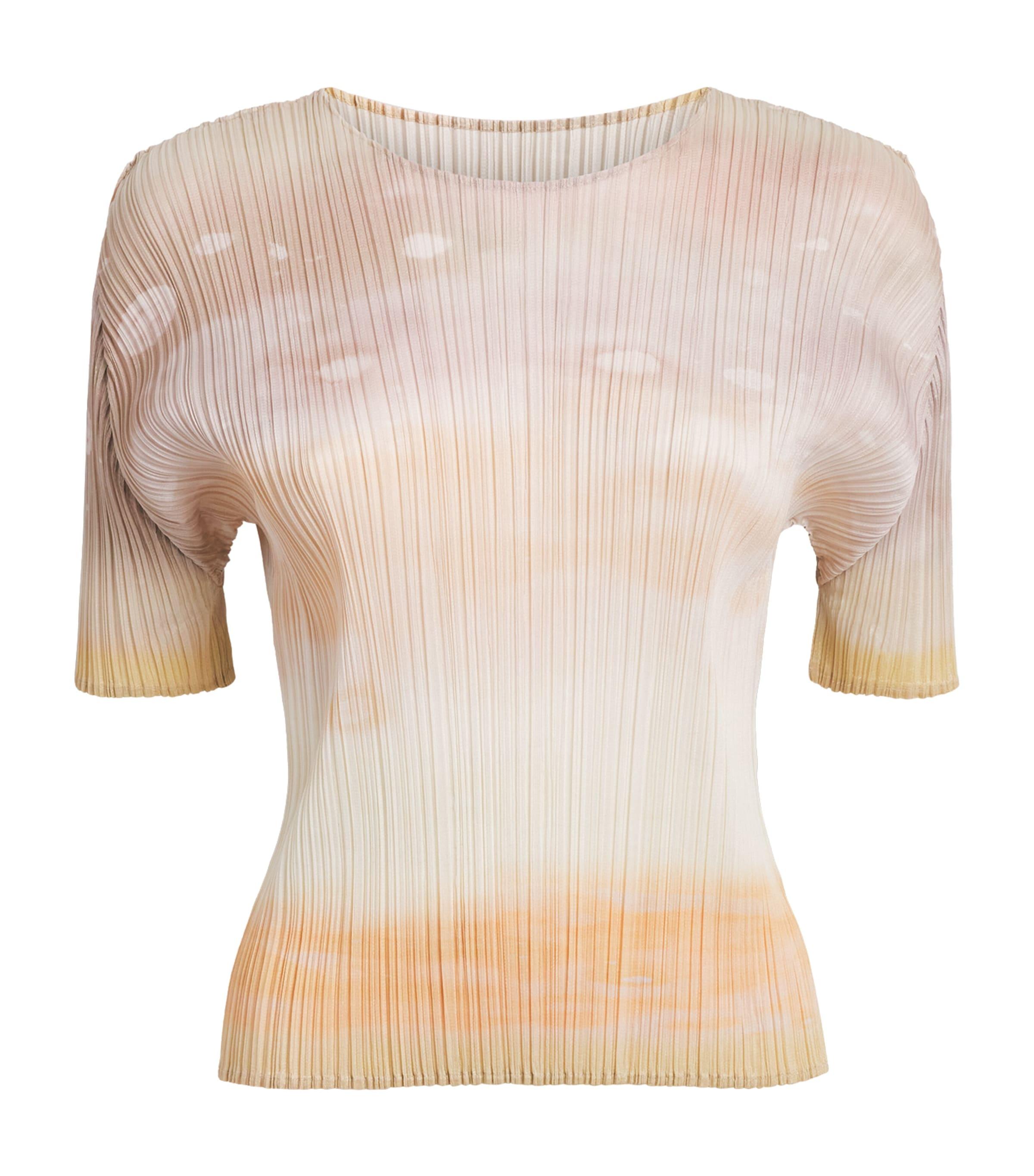 Pleats Please Issey Miyake Sea Bubble Top in Natural | Lyst