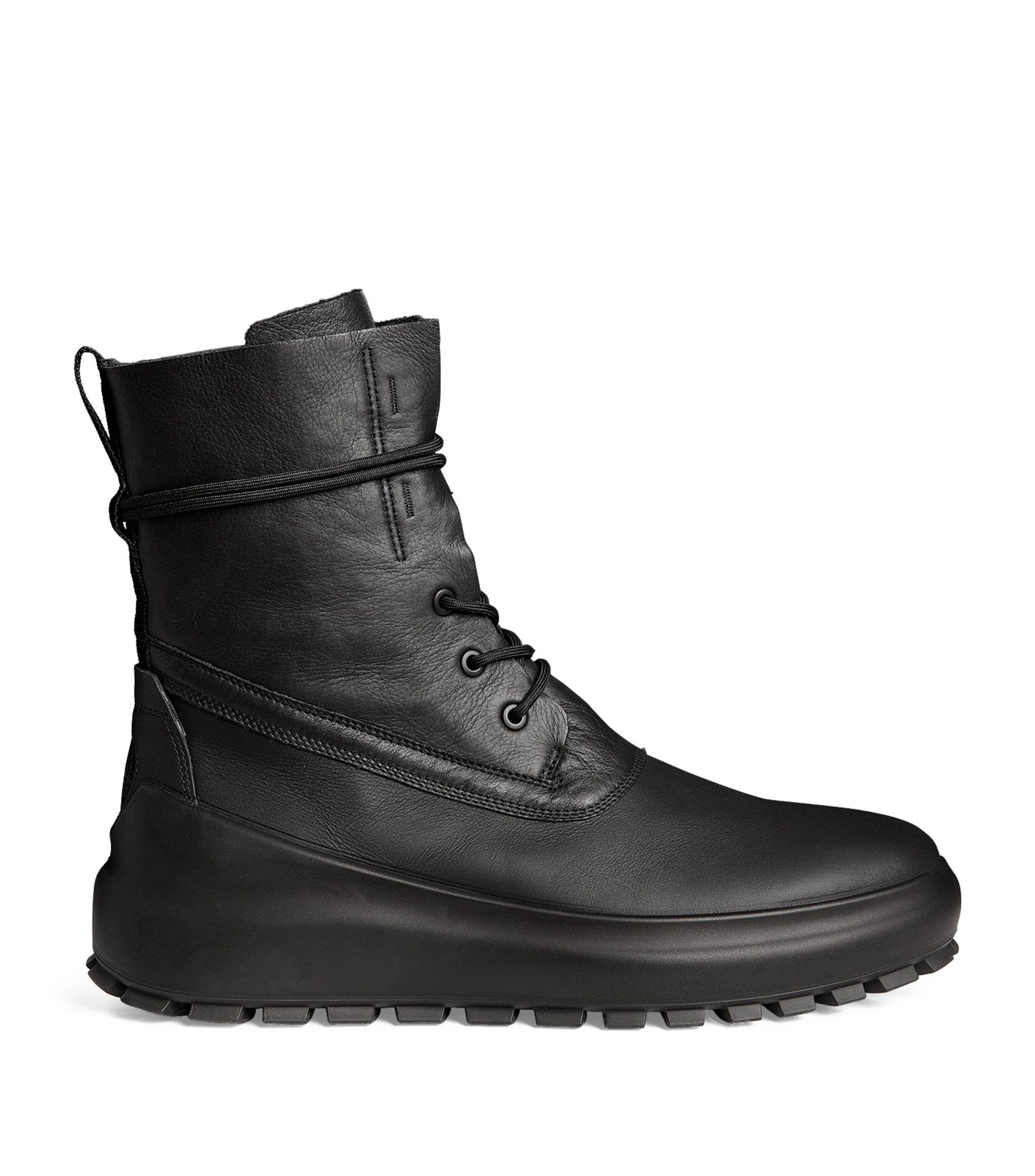 Stone Island X Ecco Leather Lace up Boots in Black for Men Lyst UK
