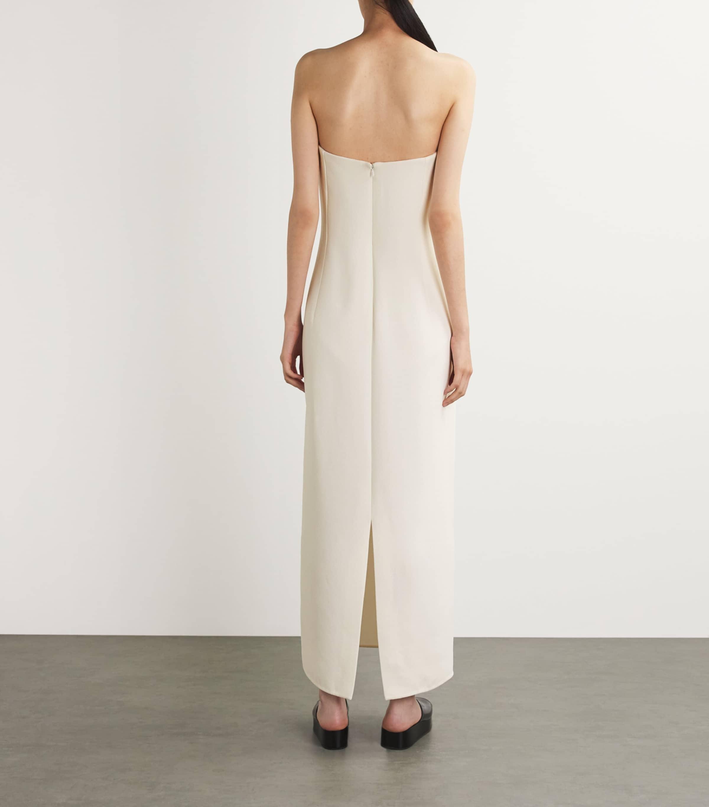 The Row Ward Silk Strapless Dress in White | Lyst