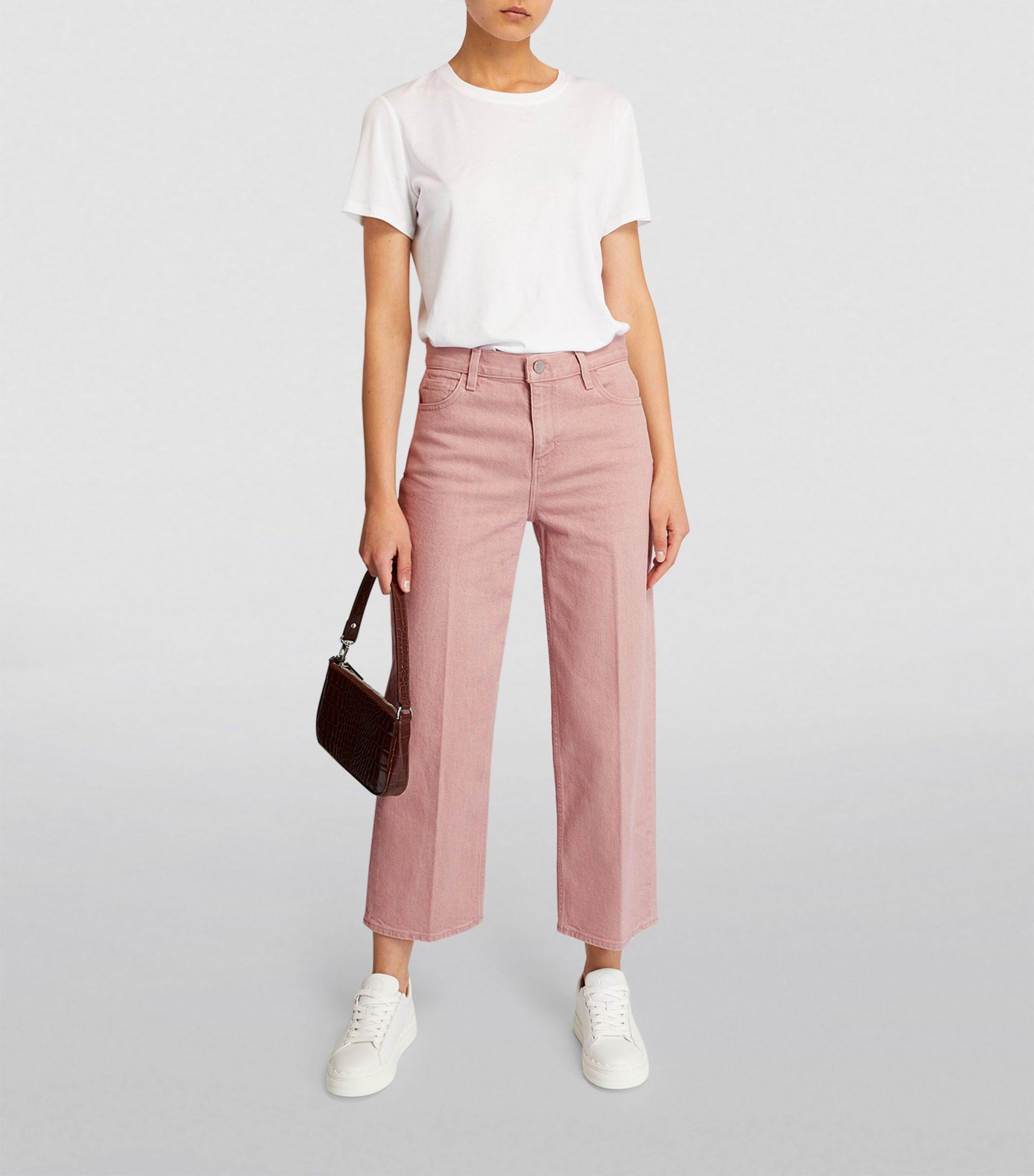 Theory Cropped Jeans in Pink | Lyst
