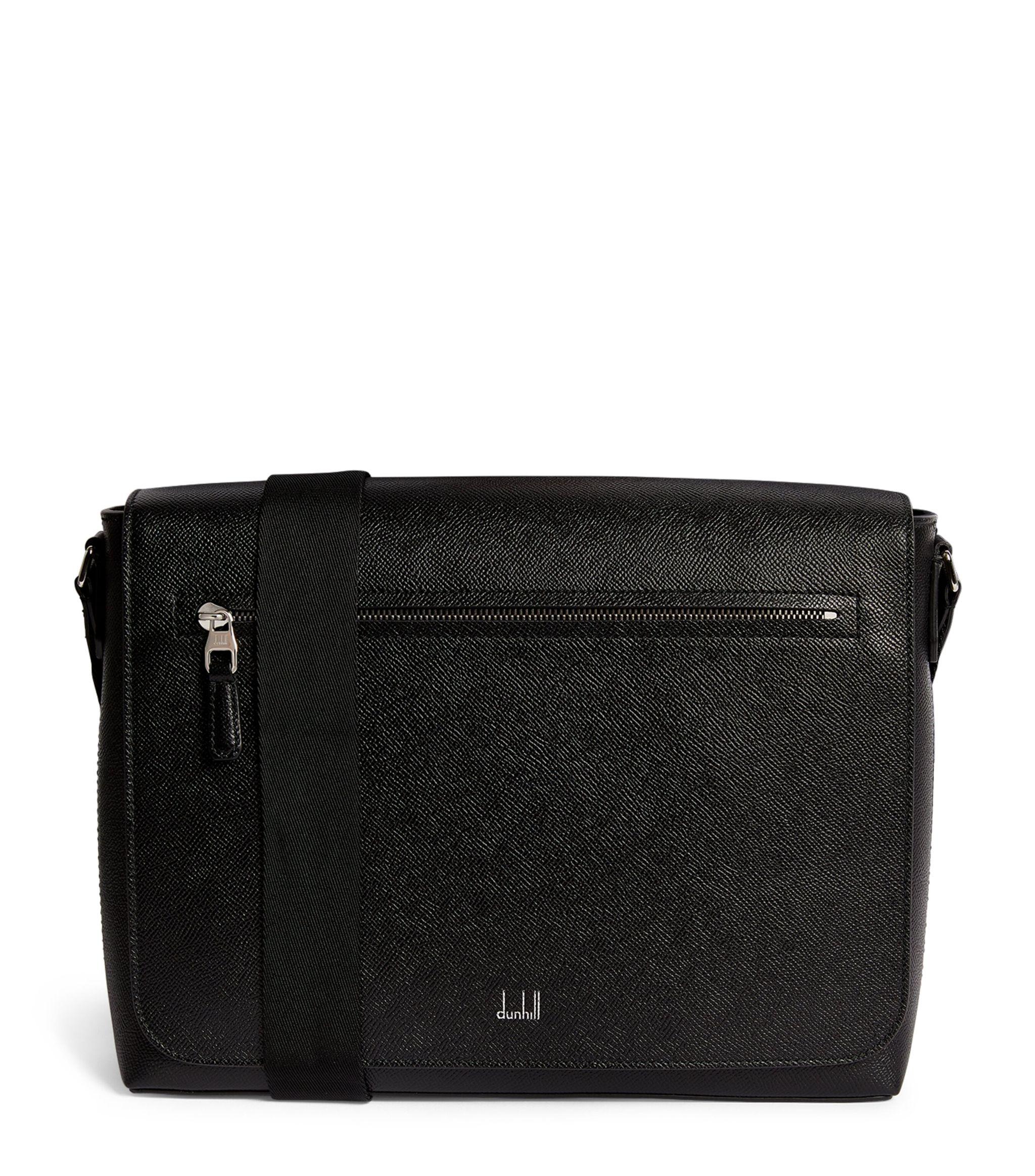 Dunhill Leather Cadogan Messenger Bag in Black for Men | Lyst