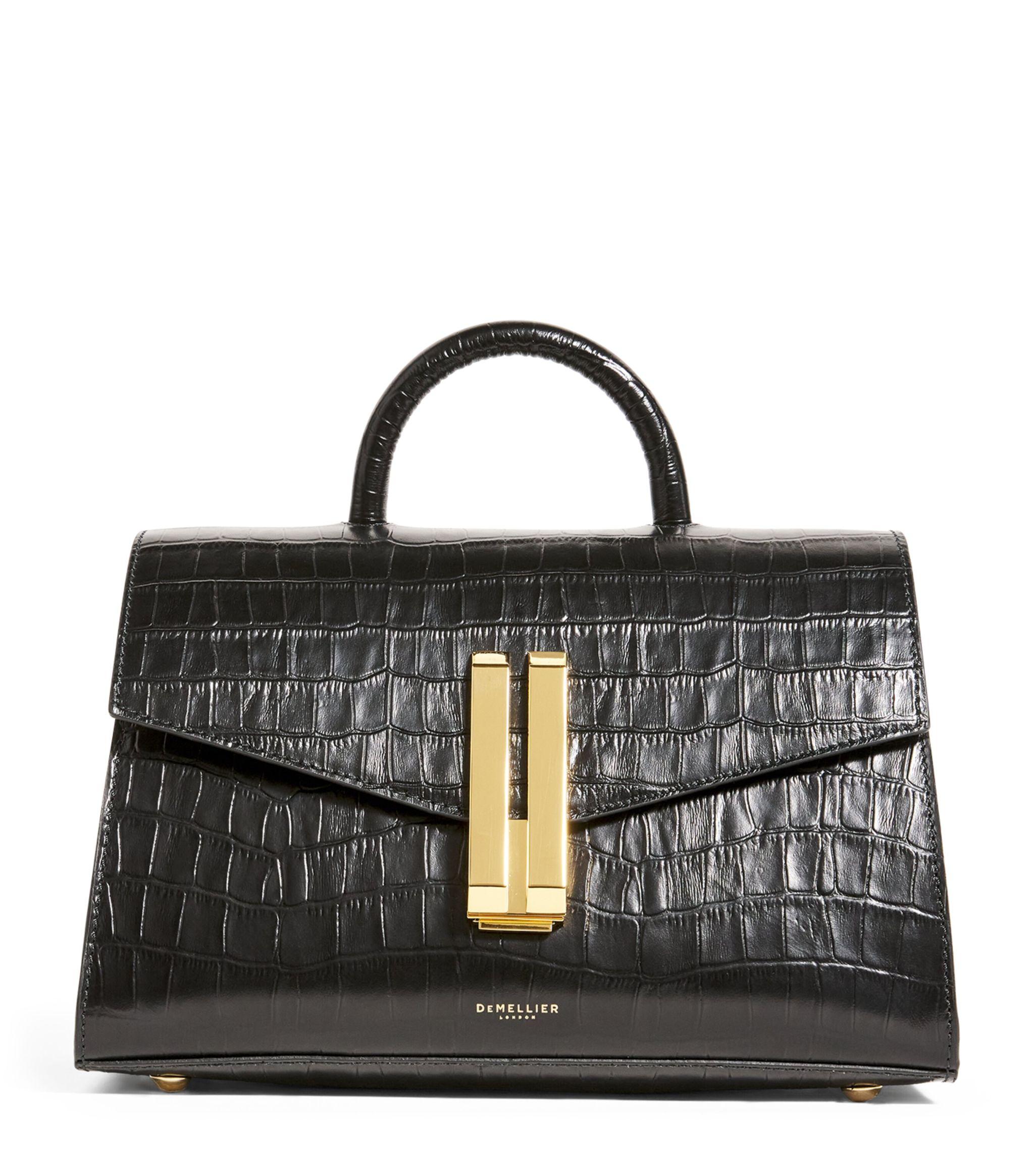 DeMellier Leather Midi Montreal Top-Handle Bag in Black | Lyst