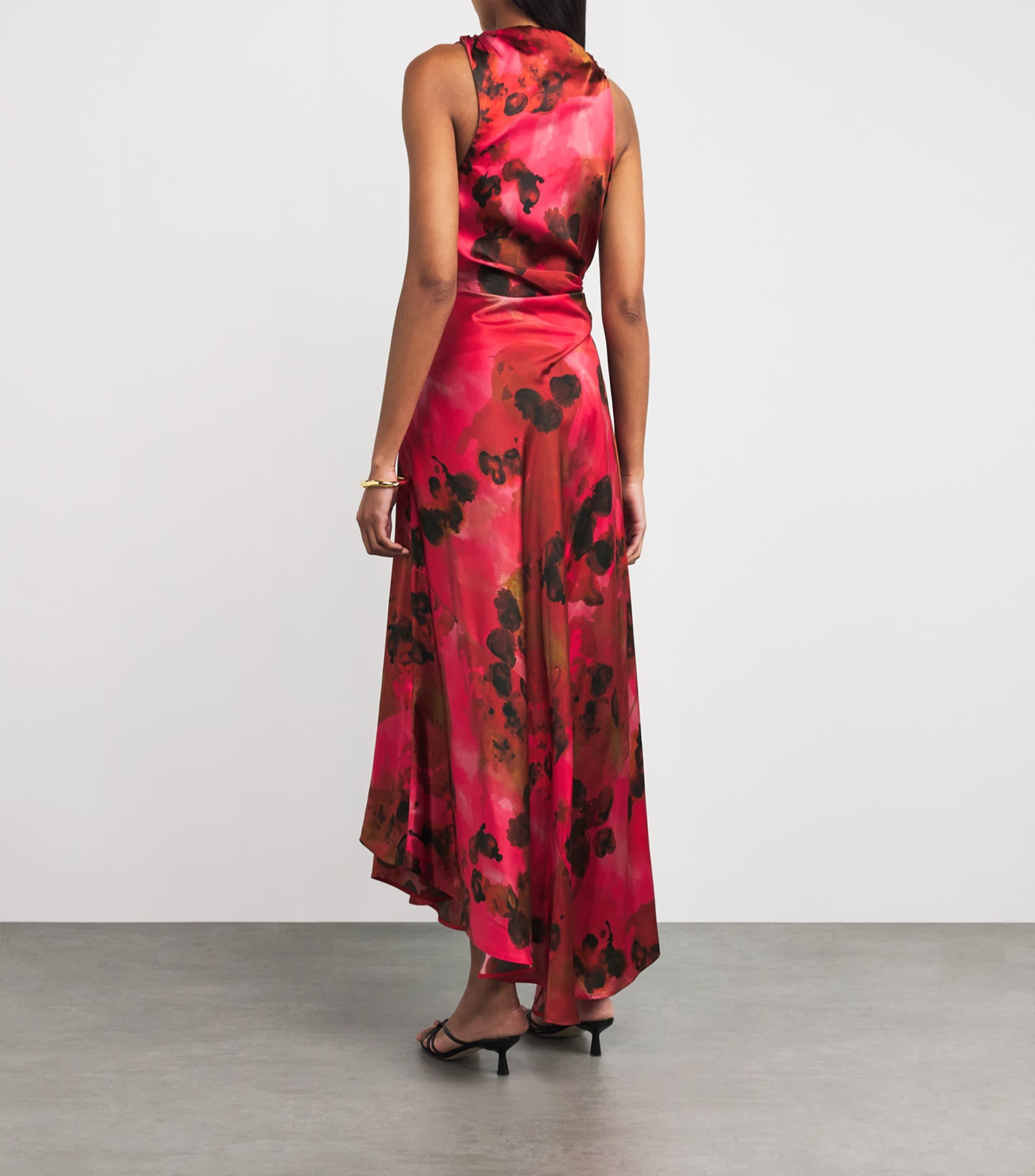 パーティードレス Victoria Beckham Draped Midi Dress Red VICTORIA BECKHAM Gathered crepe midi dress | NET-A-PORTER