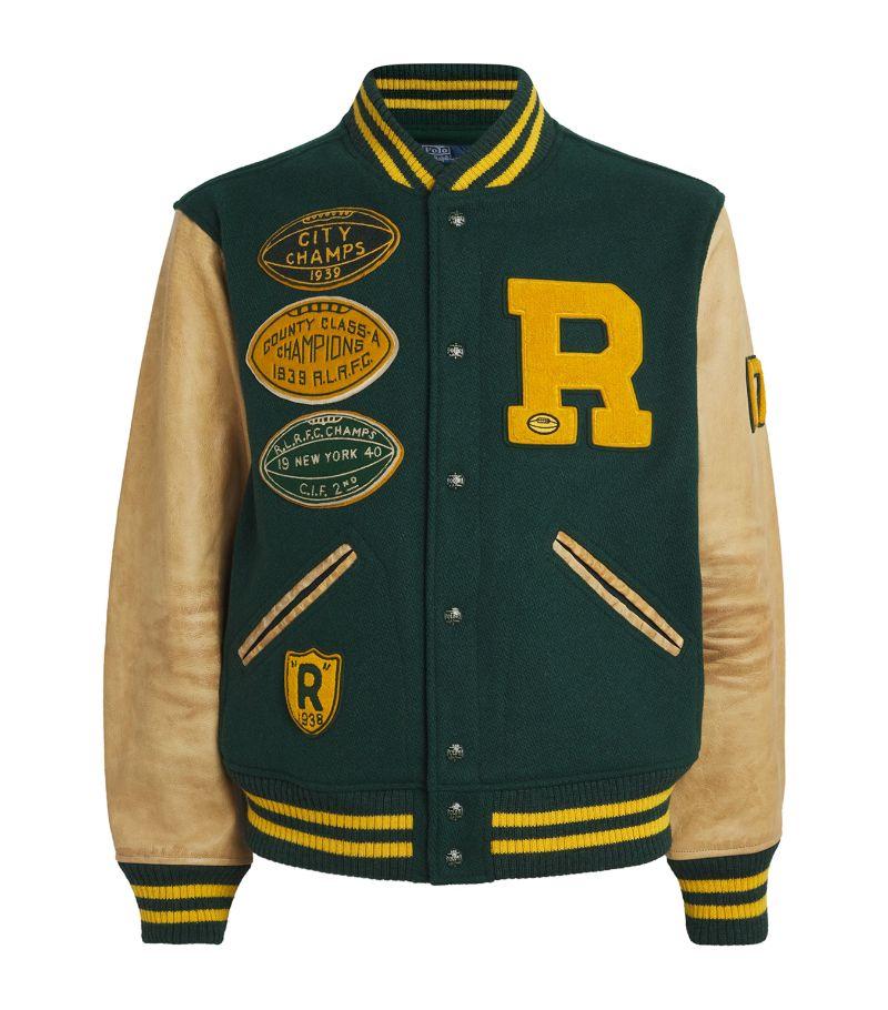 Polo Ralph Lauren Wool Blend Letterman Jacket in Green for Men Lyst UK
