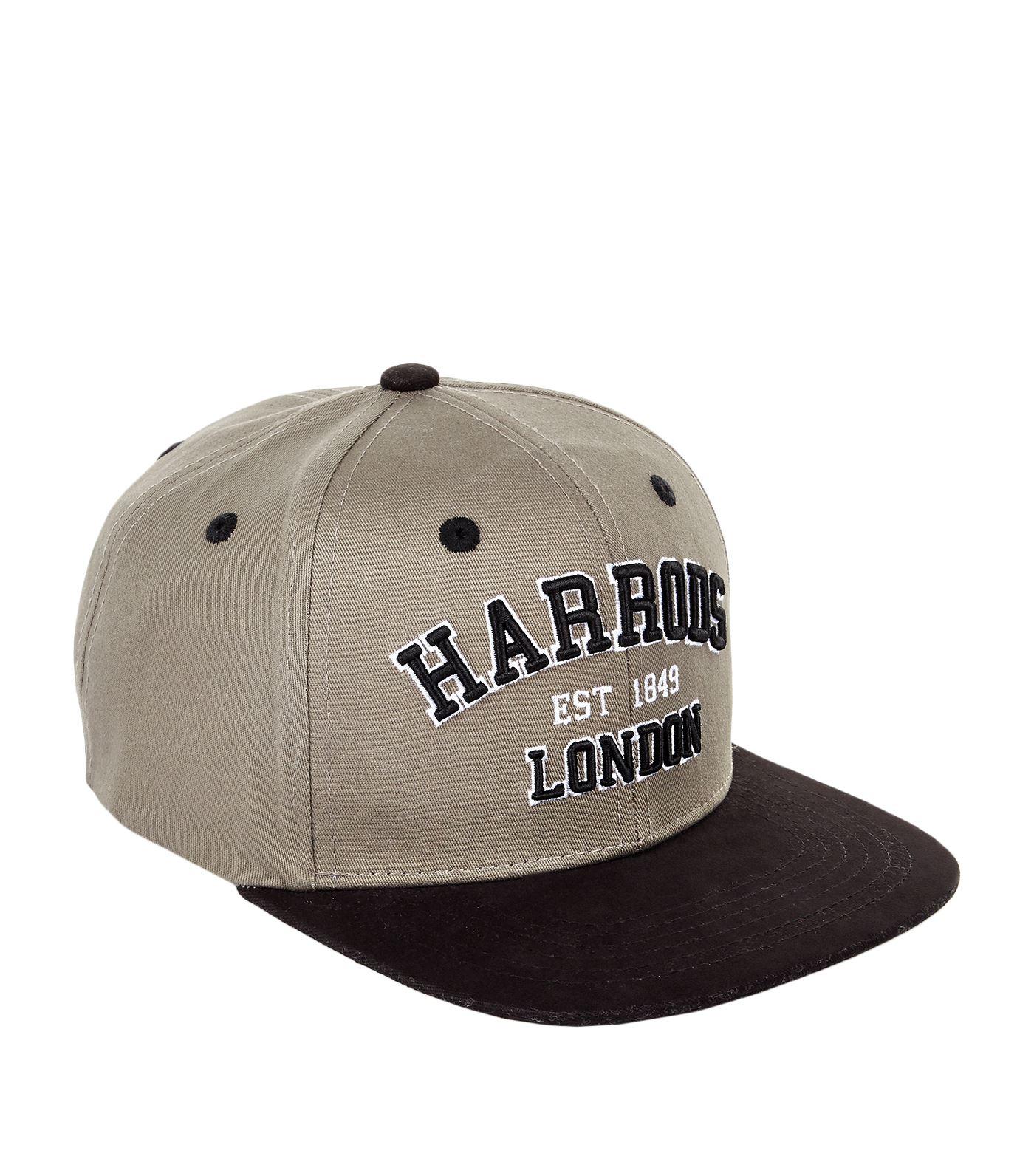 Harrods Varsity Logo Flat Peak Cap in Grey (Gray) for Men ...