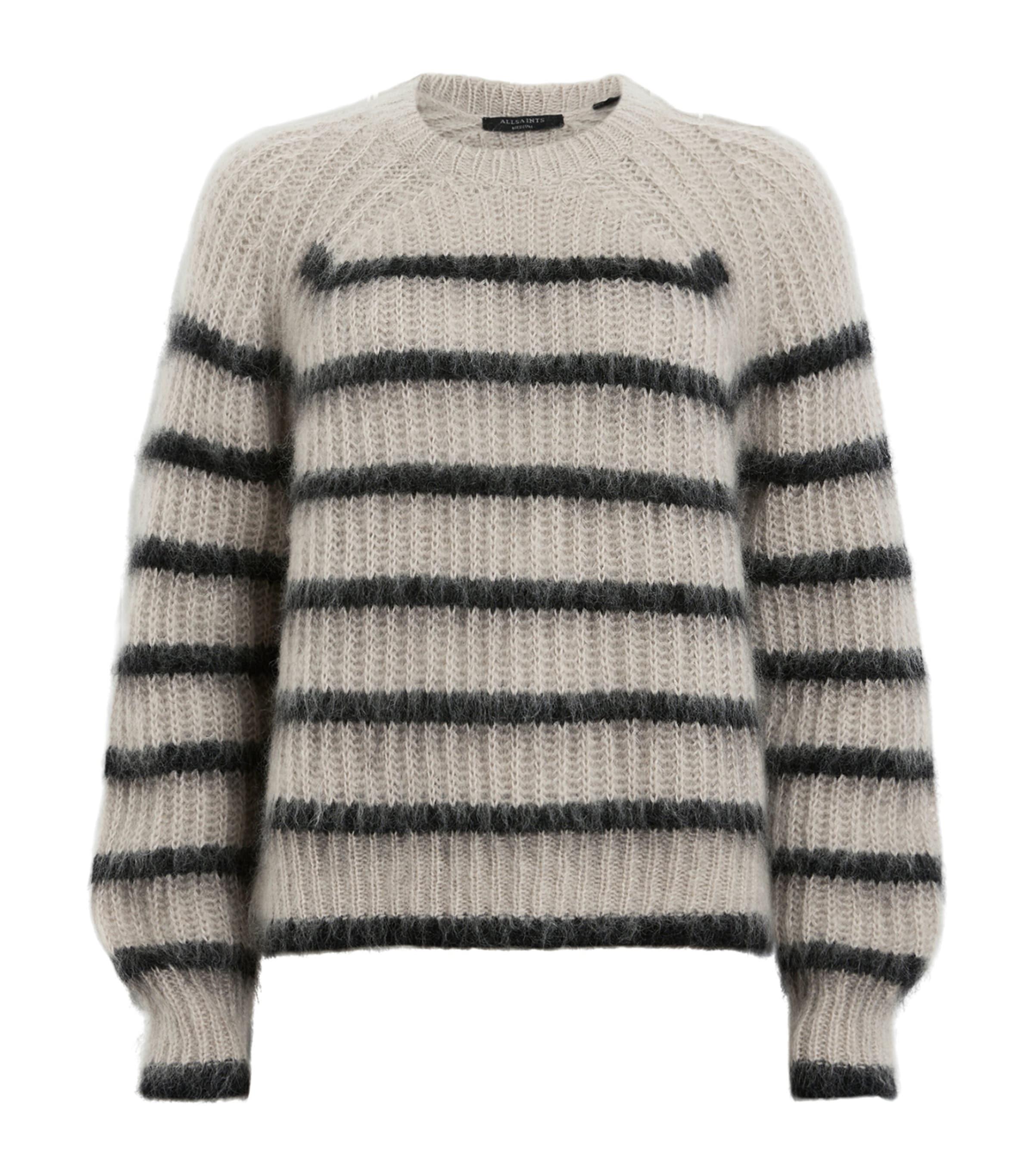 AllSaints Stripe Riga Sweater in Grey Lyst UK