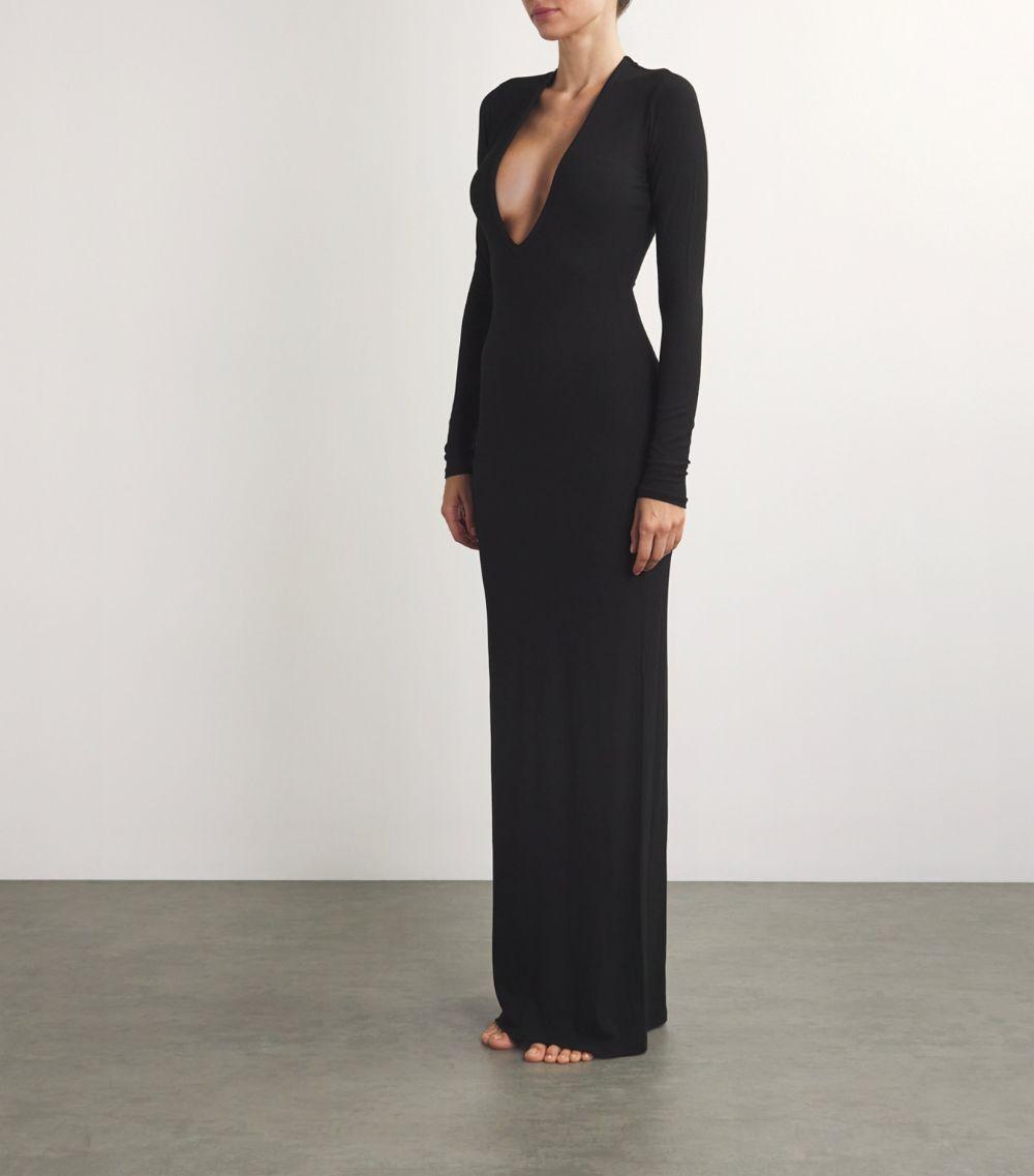 plain black long dress Simple Sweetheart Black Tulle Long Prom Dress, Black Evening Dress – shopluu main image 1