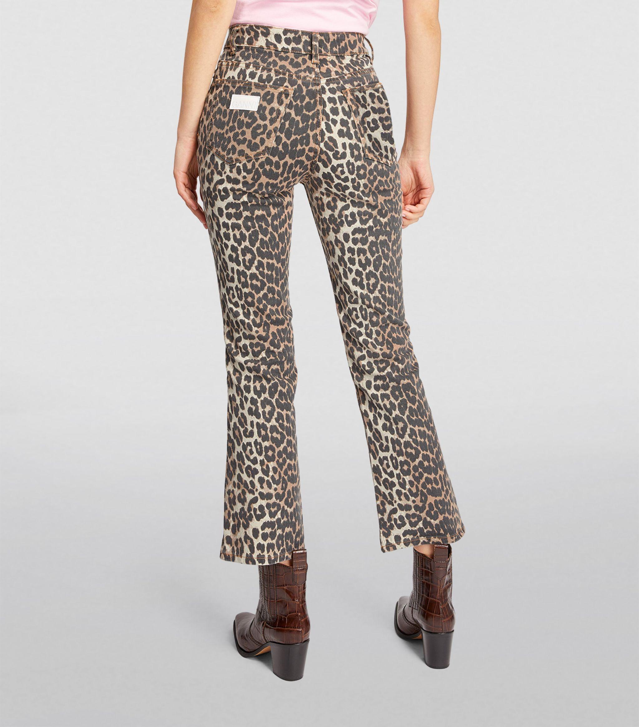 Ganni leopard cheap jeans