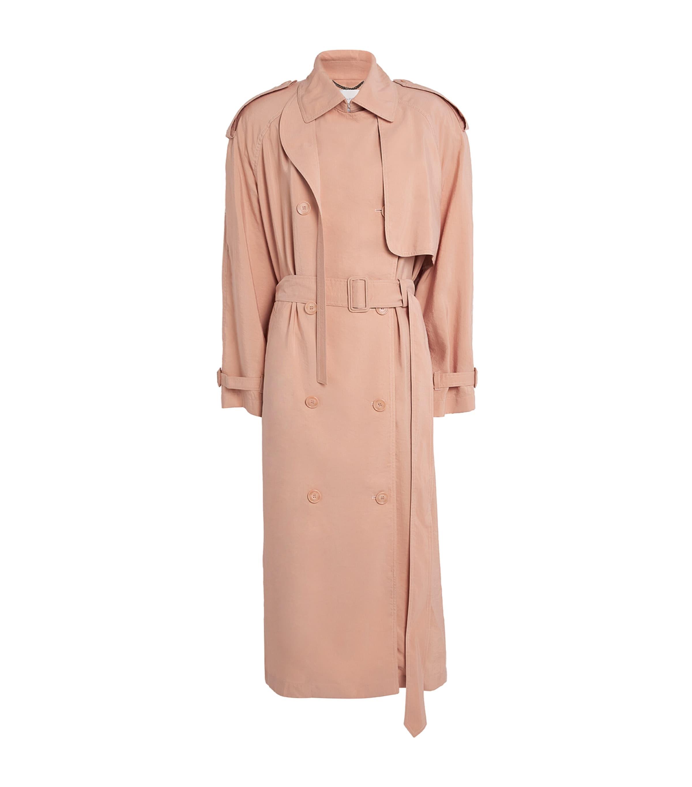 Stella McCartney Silk-Blend Trench Coat in Pink | Lyst