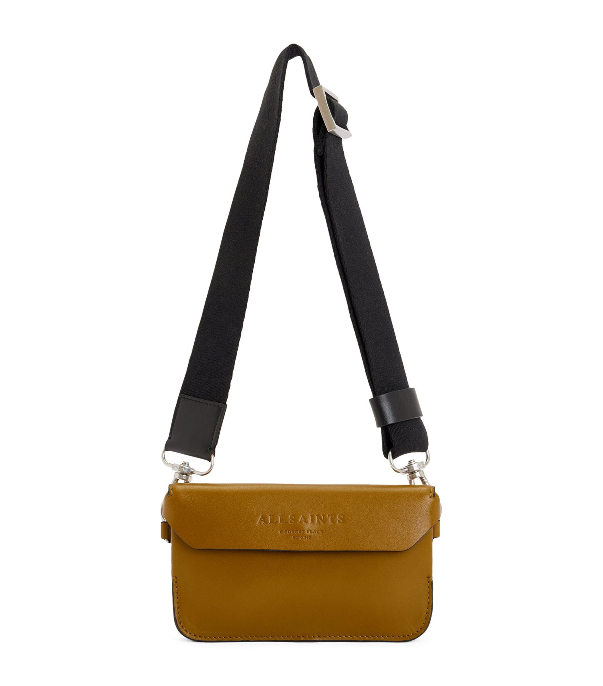 AllSaints Leather Zoe Cross body Bag in Natural Lyst
