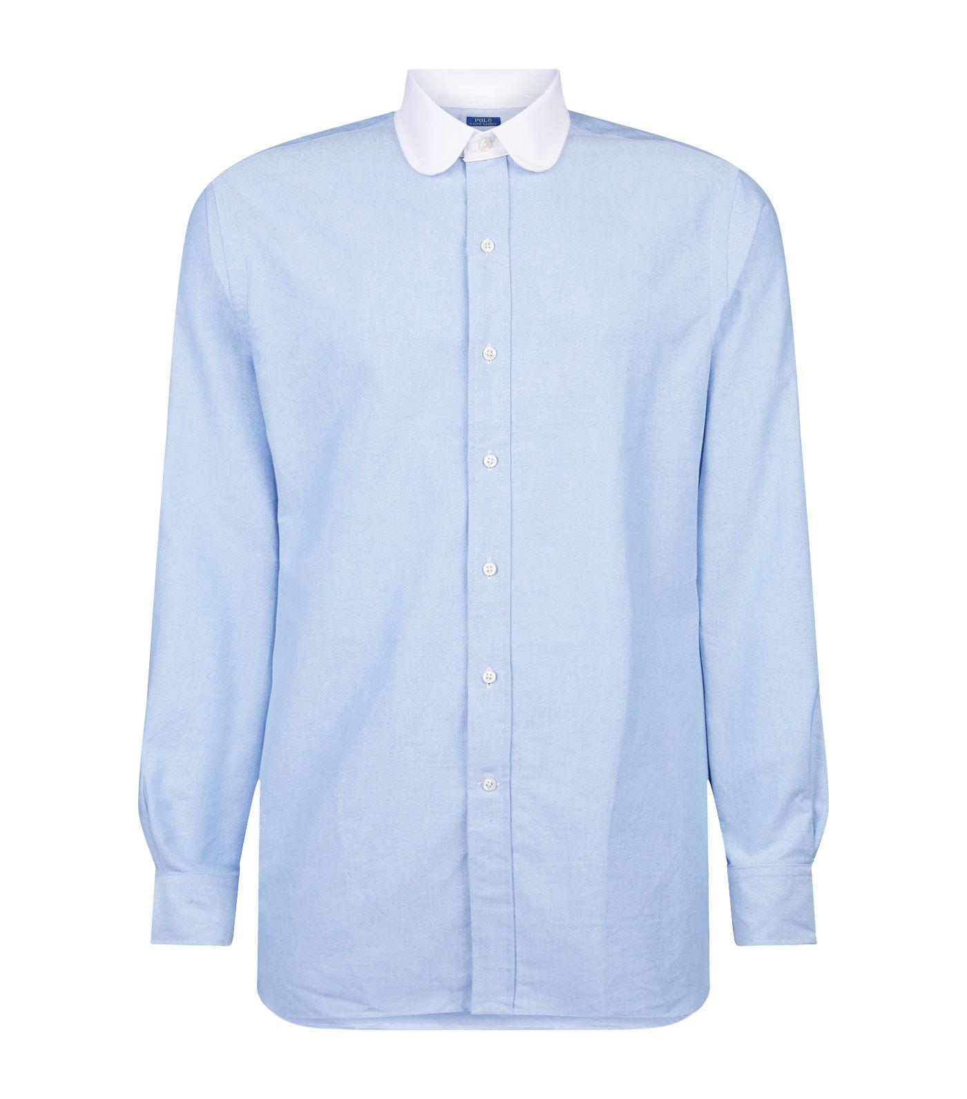 Polo Ralph Lauren Cotton Contrast Collar Shirt in Blue for Men | Lyst