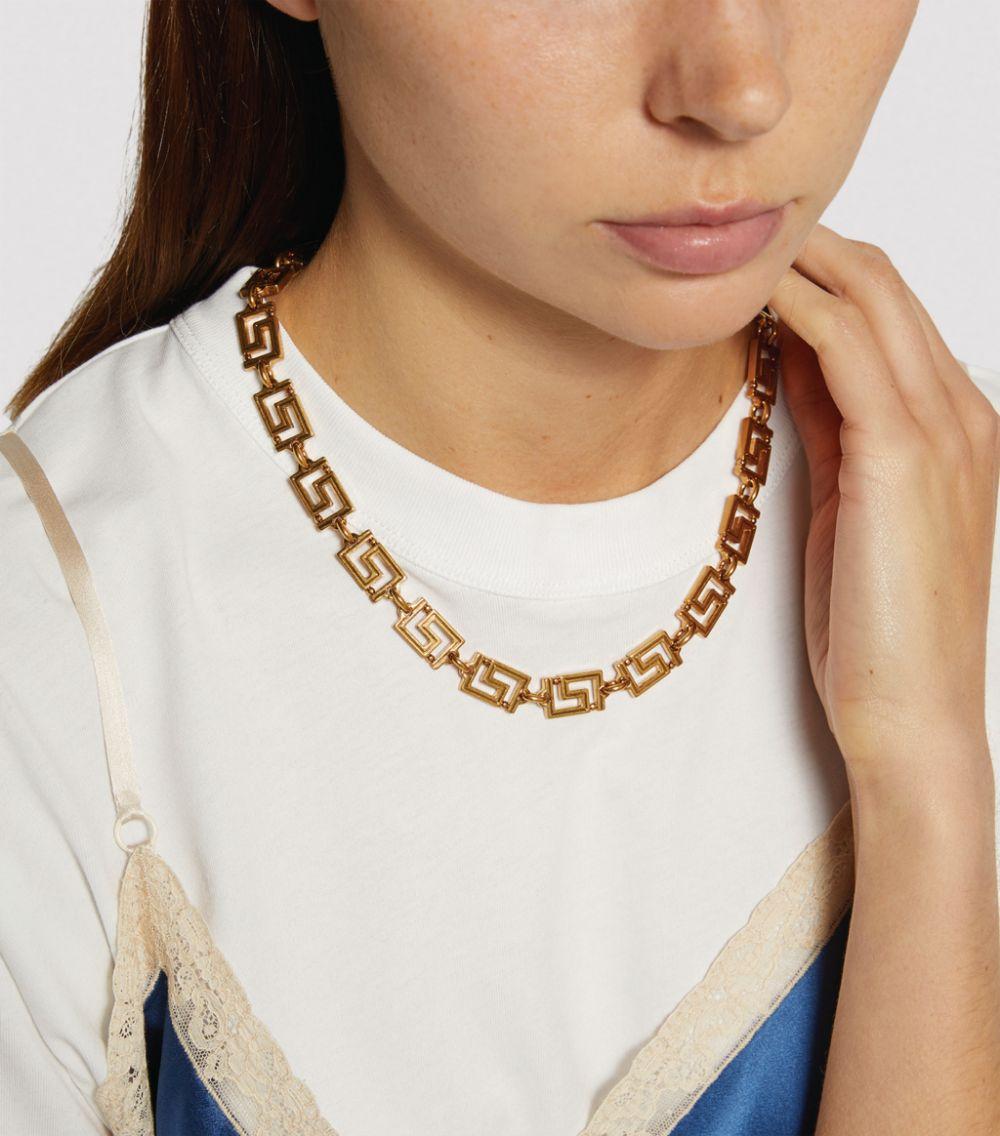 Versace Tribute Greca Chain Choker Necklace in Metallic | Lyst
