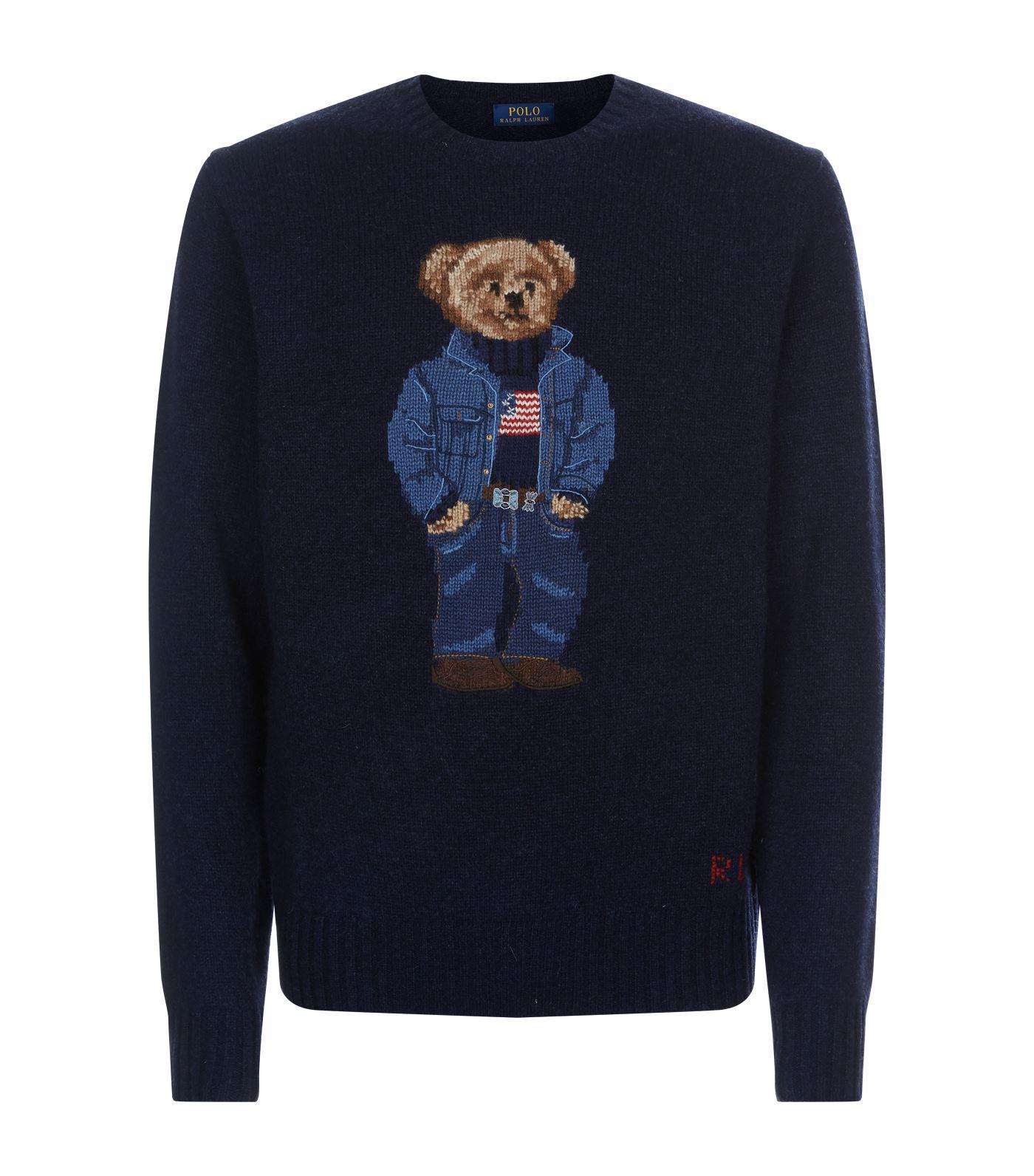 ralph lauren men's polo bear sweater