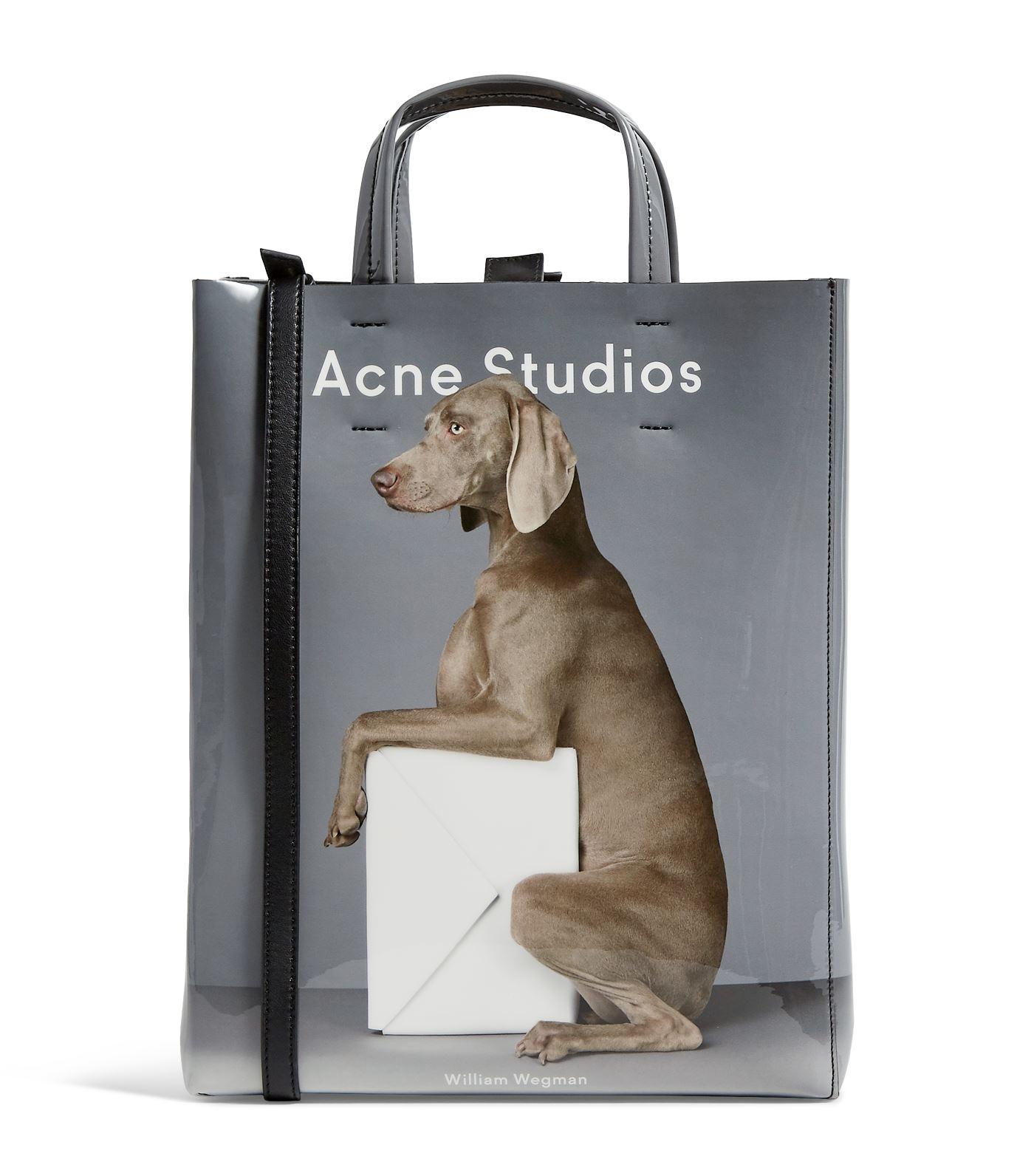 Acne Studios Patent Leather Dog Print Tote Bag in Gray for Men | Lyst