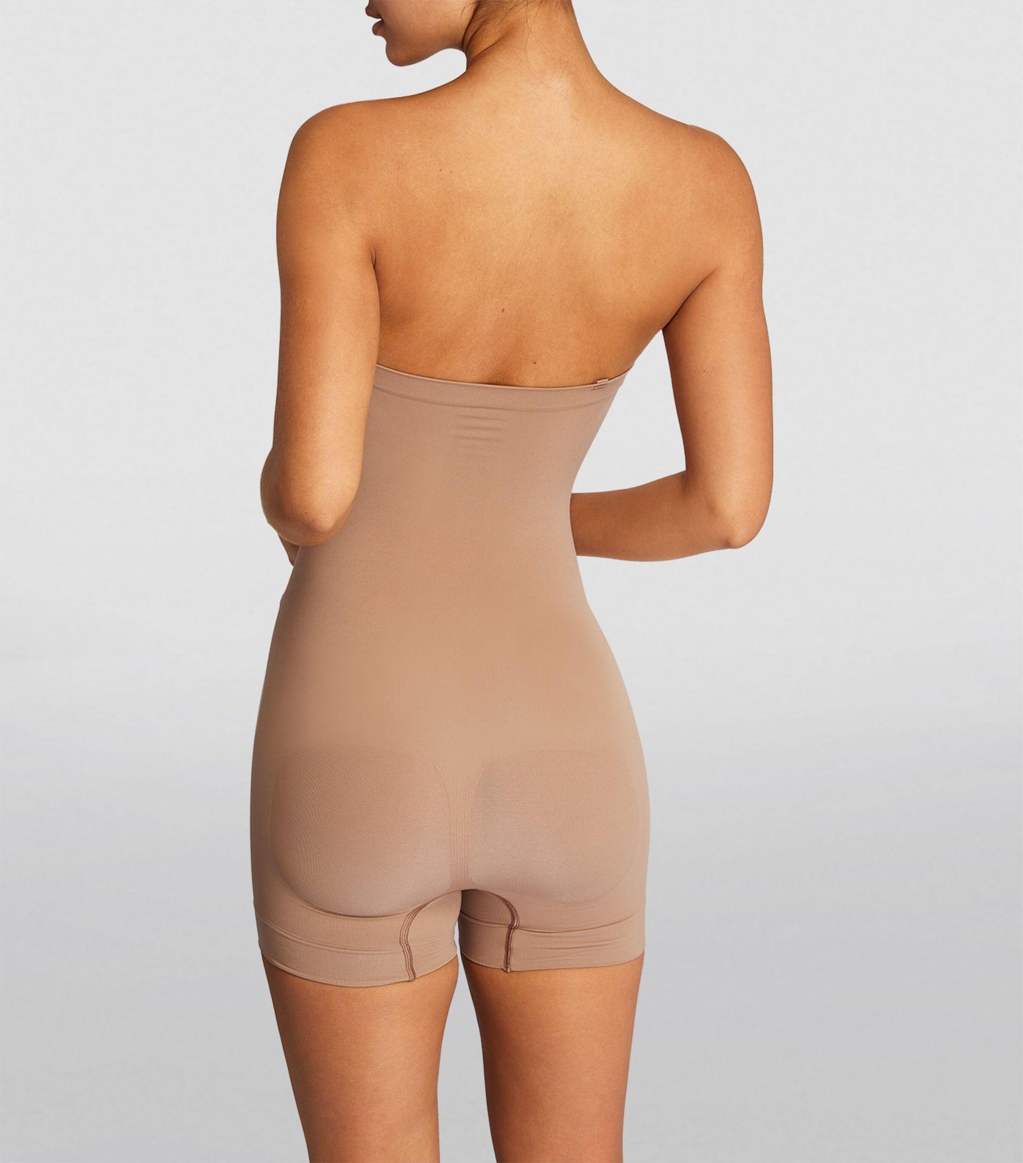Womens Skims brown Seamless Sculpt Strapless Shorts Bodysuit