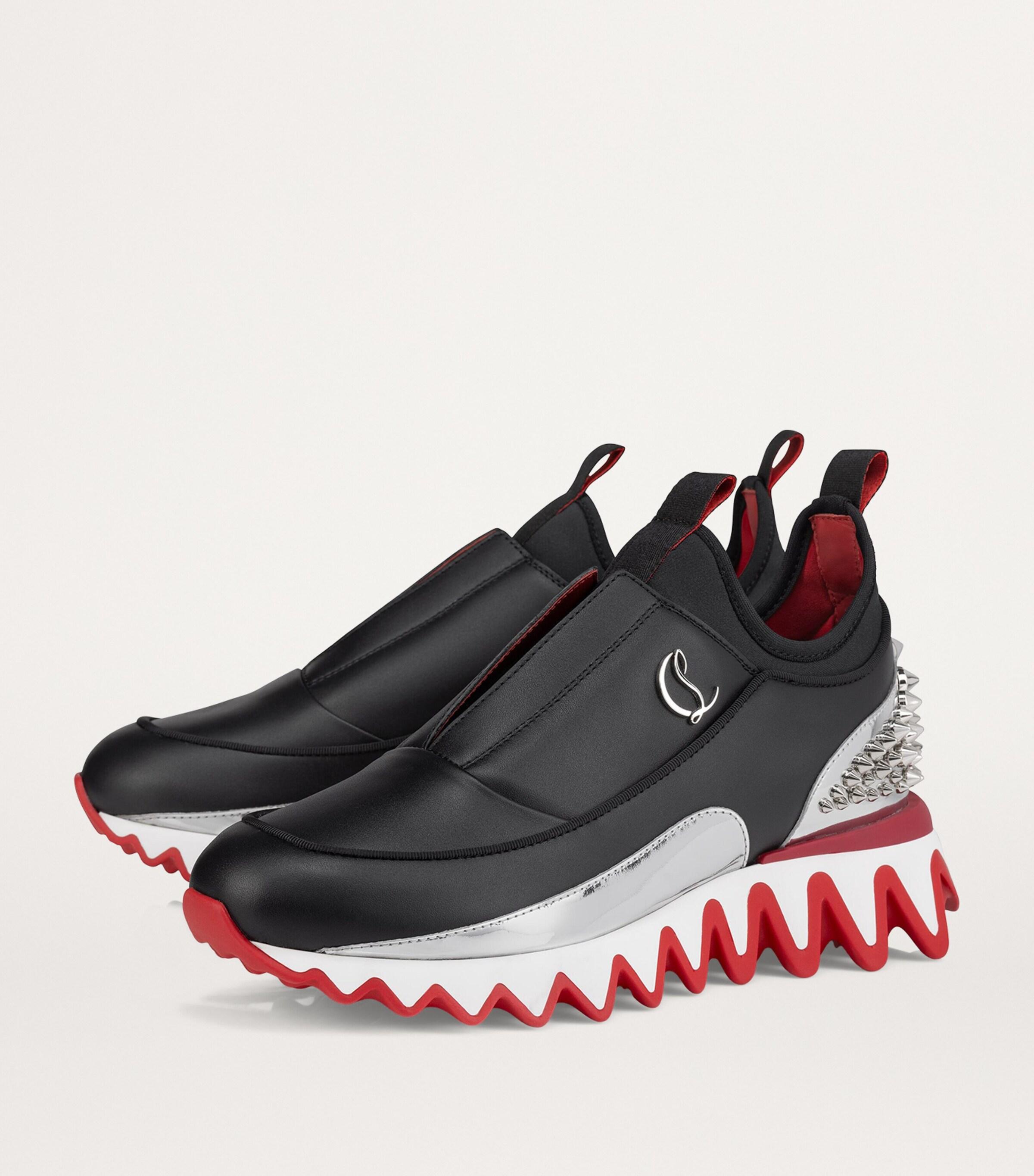 Christian Louboutin Sharkyloub Spikes Leather Low-Top Trainers in 
