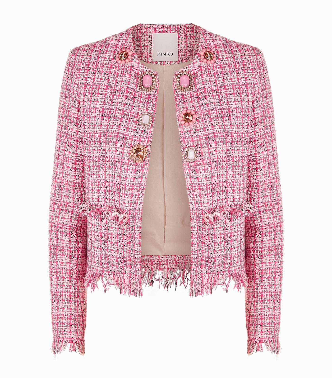 Pinko Tweed Jacket in Pink | Lyst