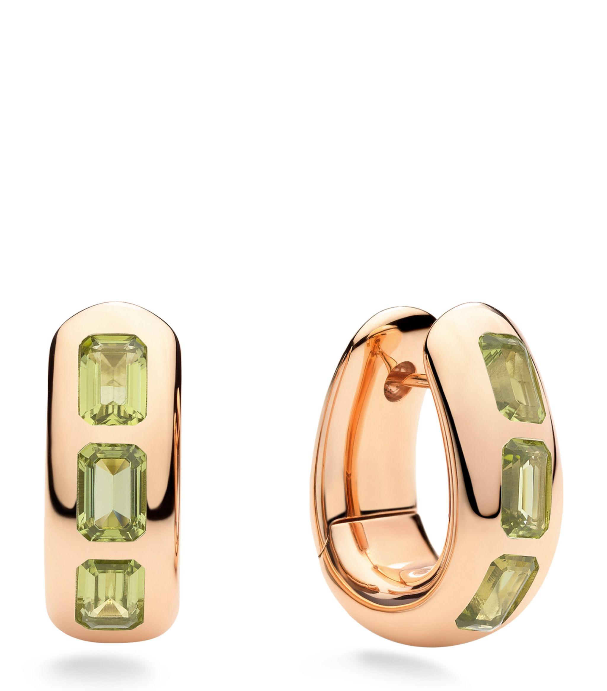 Rose Gold Oval Bezel Set Peridot and Diamond Drop Earrings - Afrogem  Jewellers