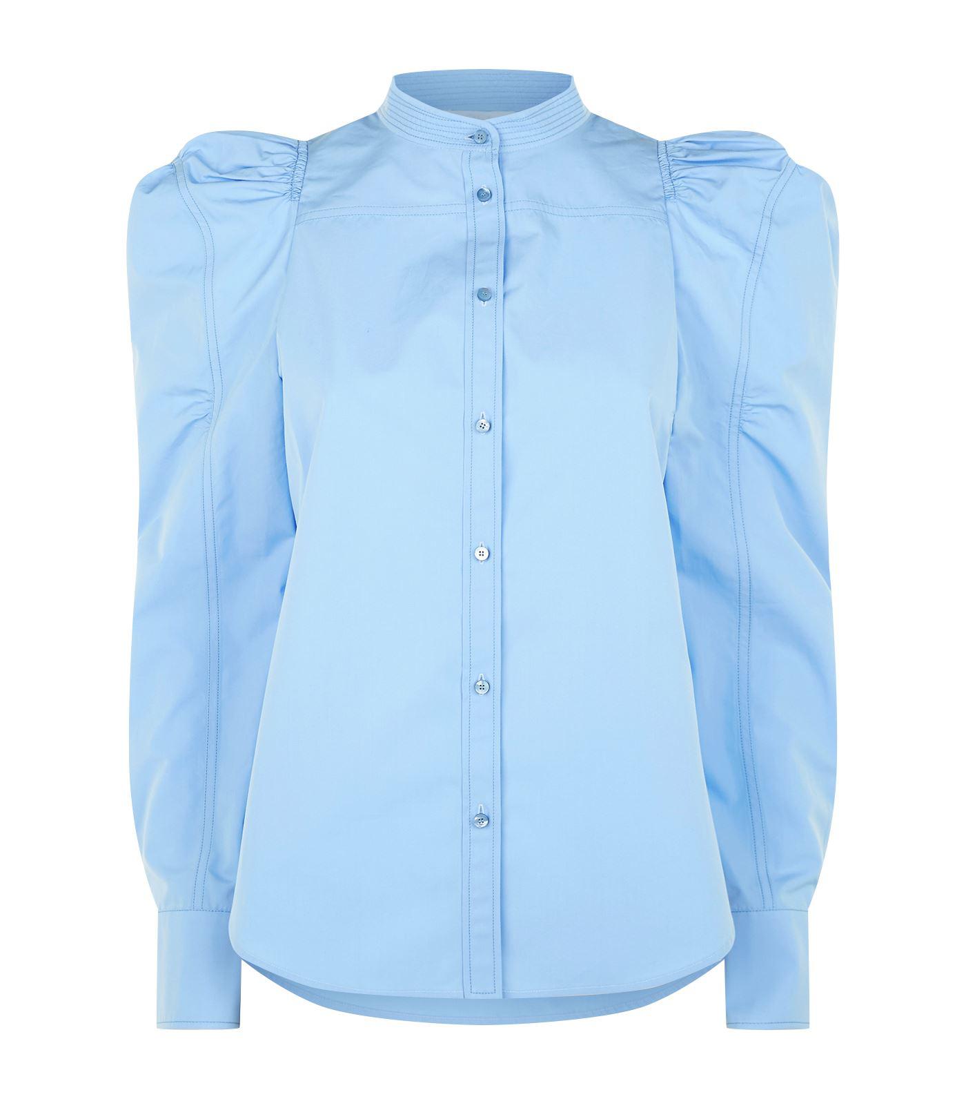 Cotton Exaggerated Puff Sleeve Shirt 
