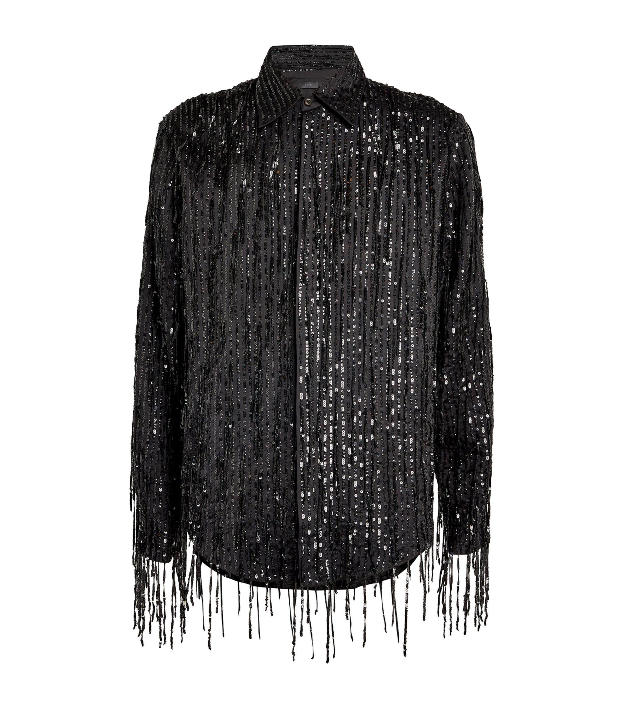 マルモア 【marmors】tweed fringe shirt BLACK Beams Fringe Shirt