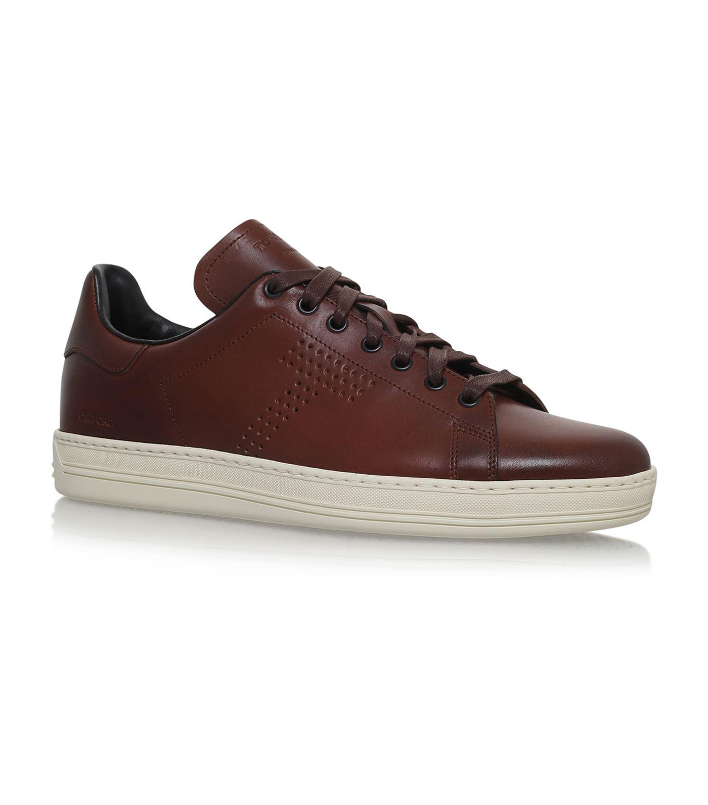 Tom ford Warwick Leather Sneakers in Brown for Men Lyst