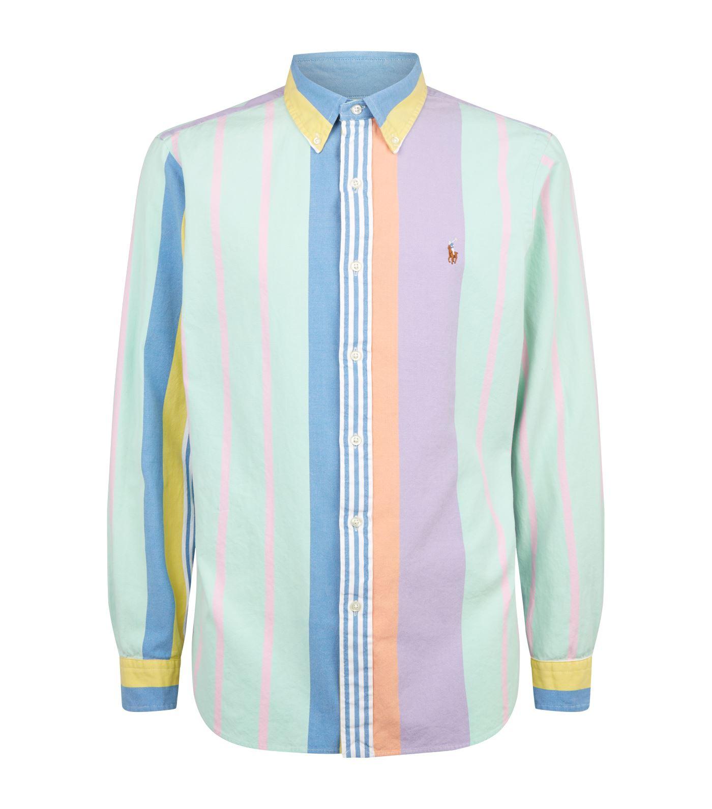 ralph lauren multi coloured striped shirt