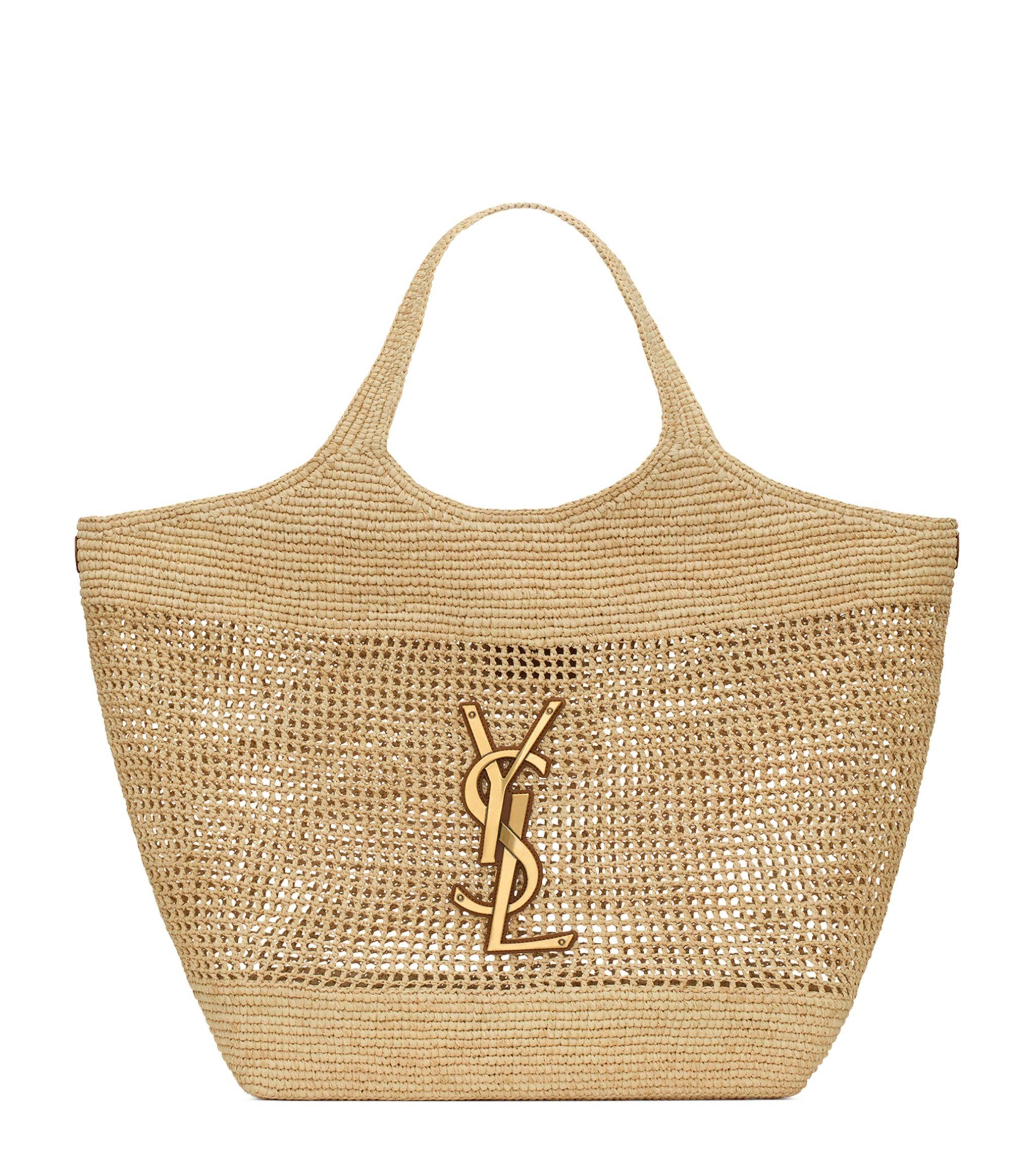 Saint Laurent Raffia Icare Tote Bag in Metallic Lyst UK