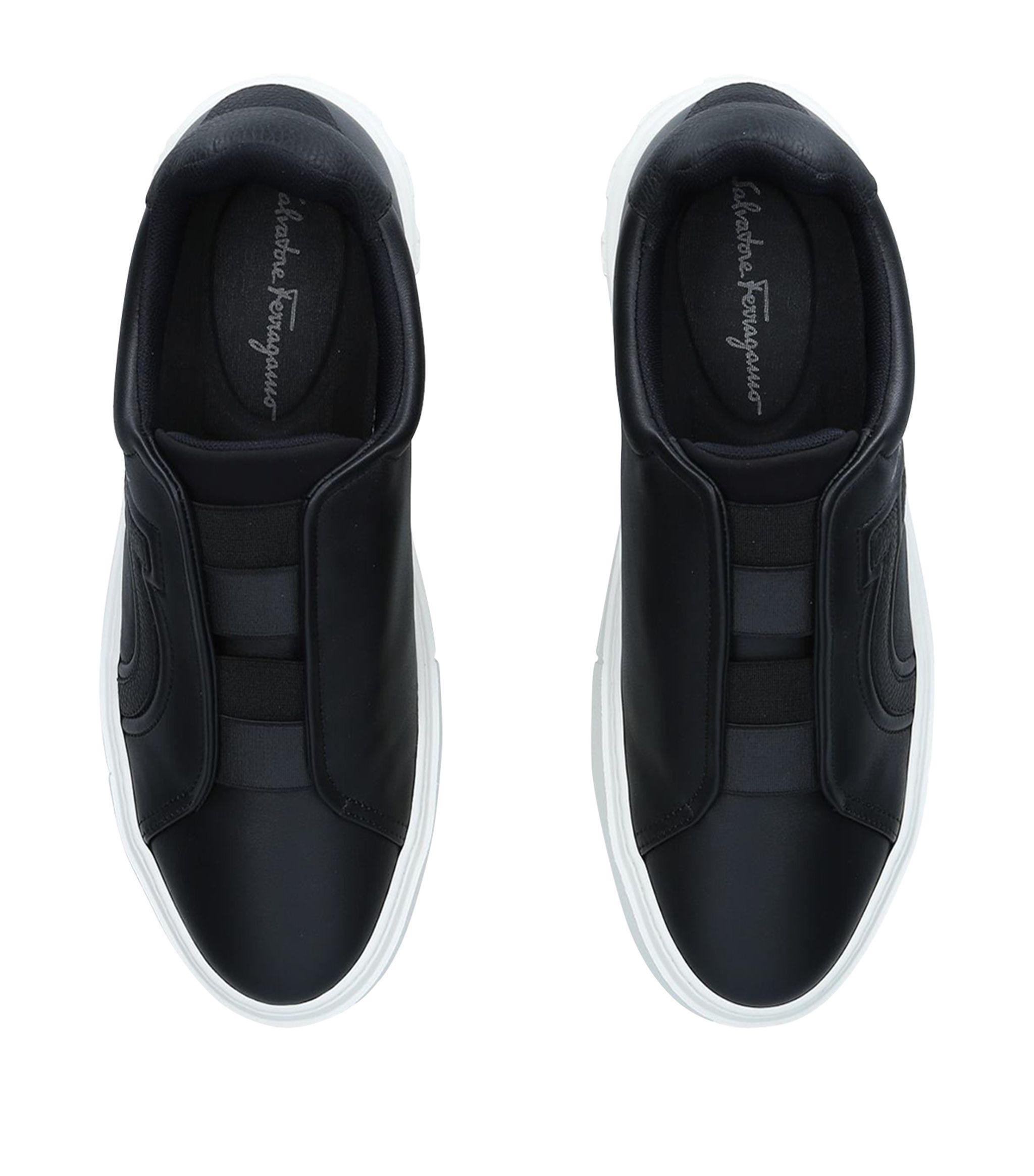 Ferragamo Black Slip On Sneakers Ferragamo Loafer style slip-on total black sneakers|02B427709203 main image 3