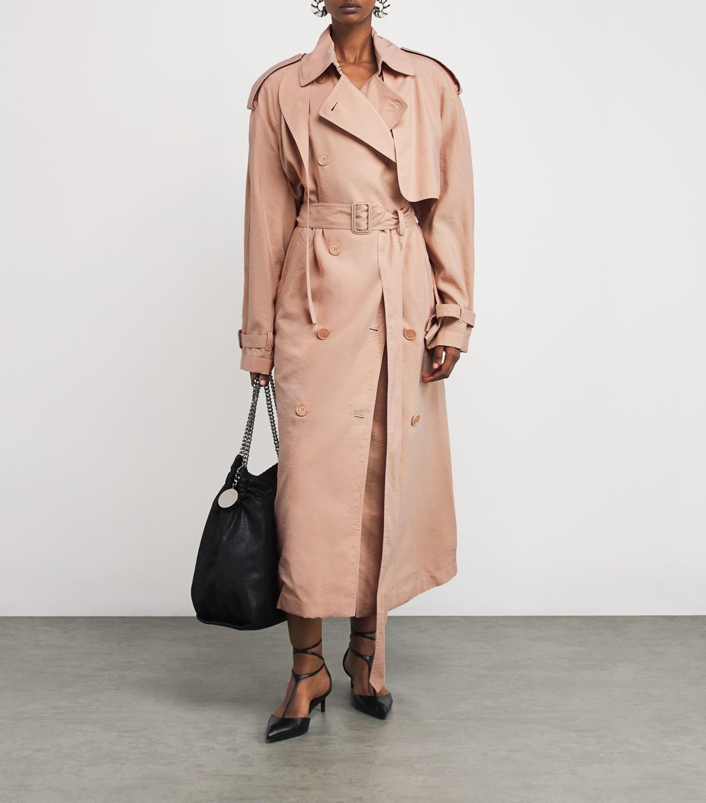 Stella McCartney Silk-Blend Trench Coat in Pink | Lyst