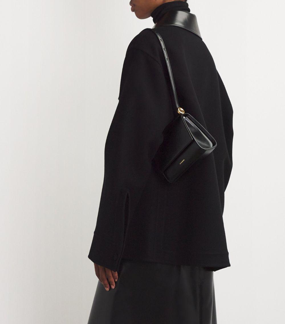 Jil Sander Mini Leather Ghost Shoulder Bag in Black | Lyst UK