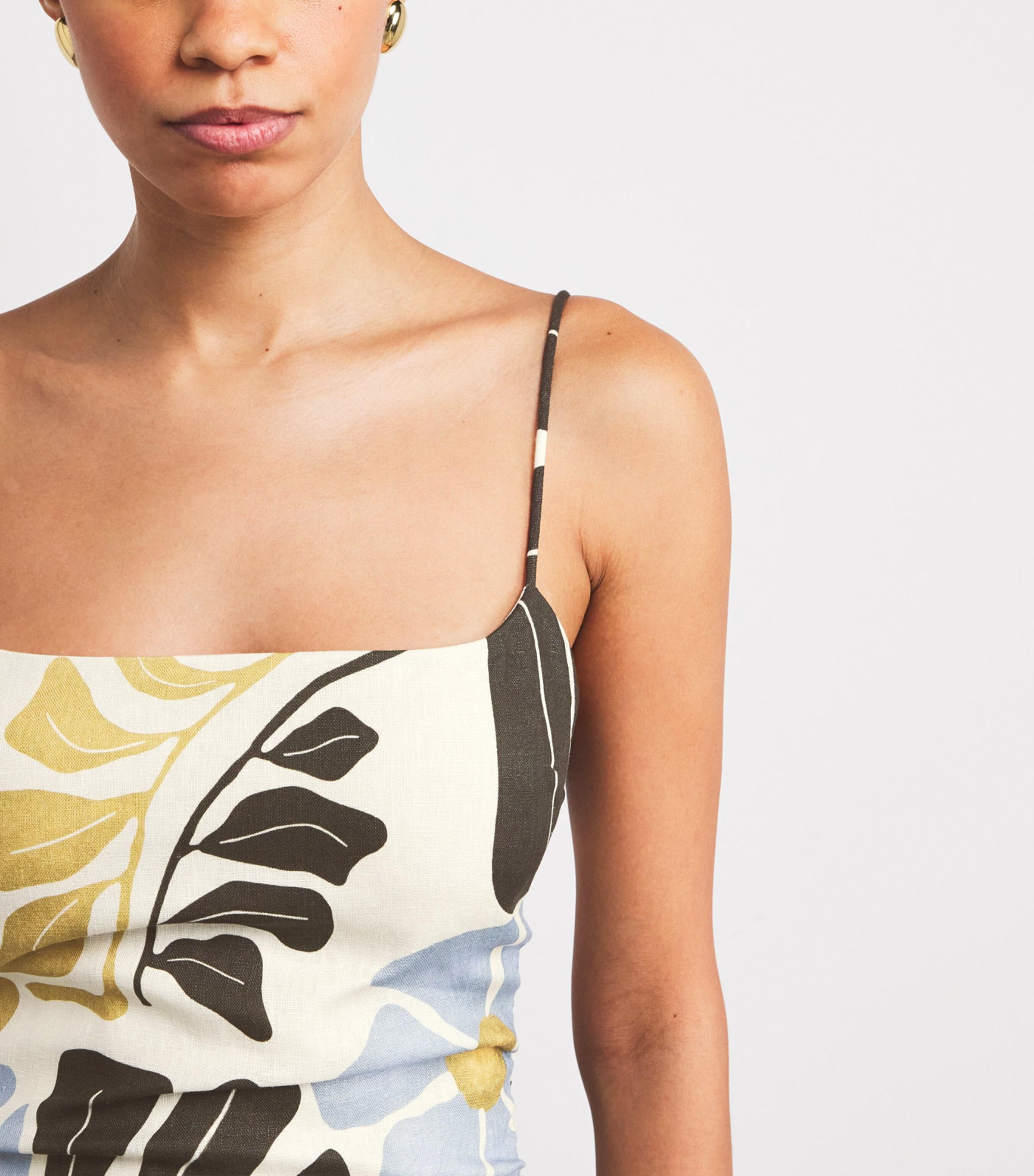 lola linen dress Lola Linen Cotton Dress in Avocado With Adjustable Spaghetti Straps