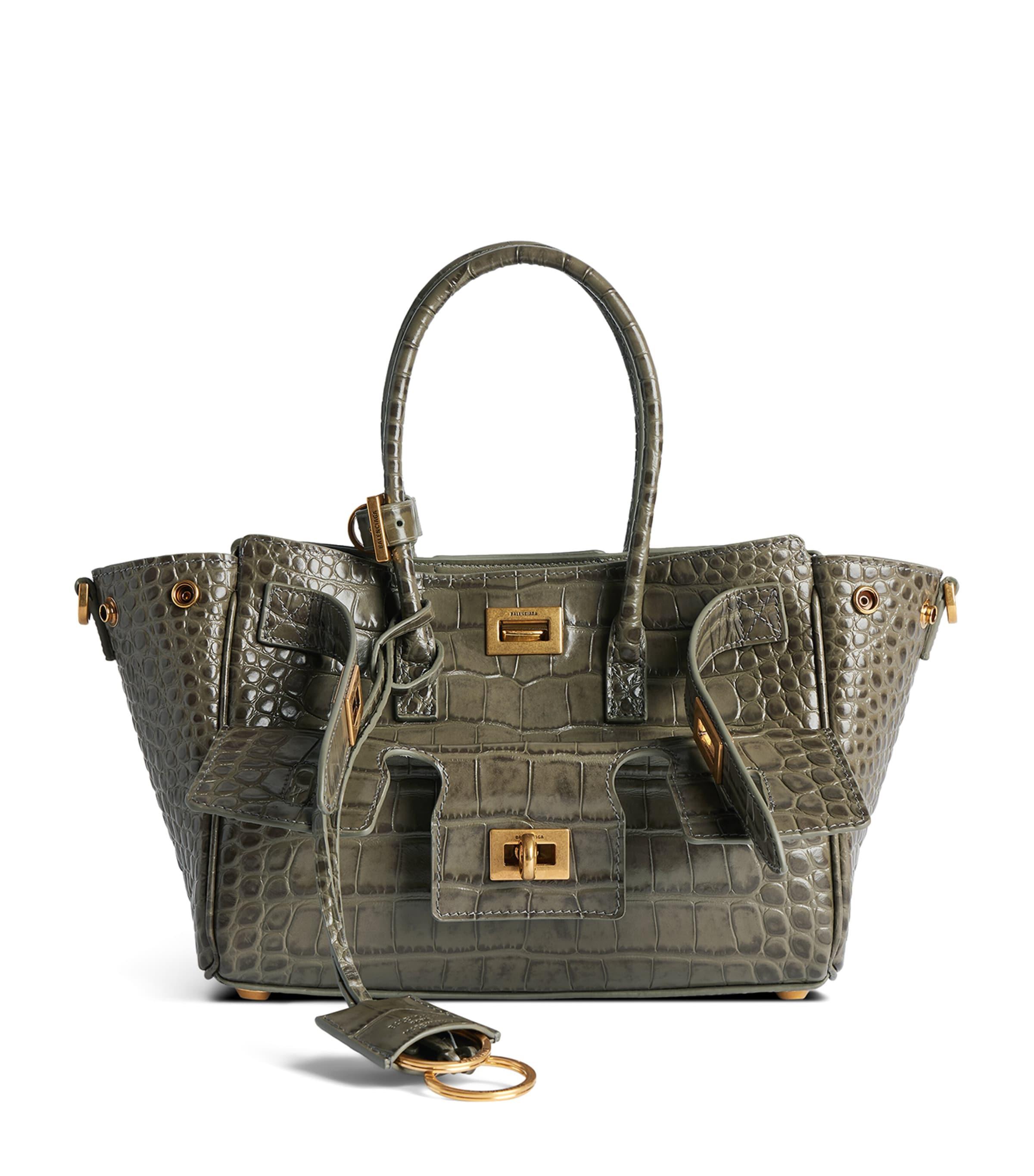 バッグ BALENCIAGA BB CROCO MINI BOSTON HAND BAG Hourglass Small croc-effect tote bag in pink - Balenciaga | Mytheresa