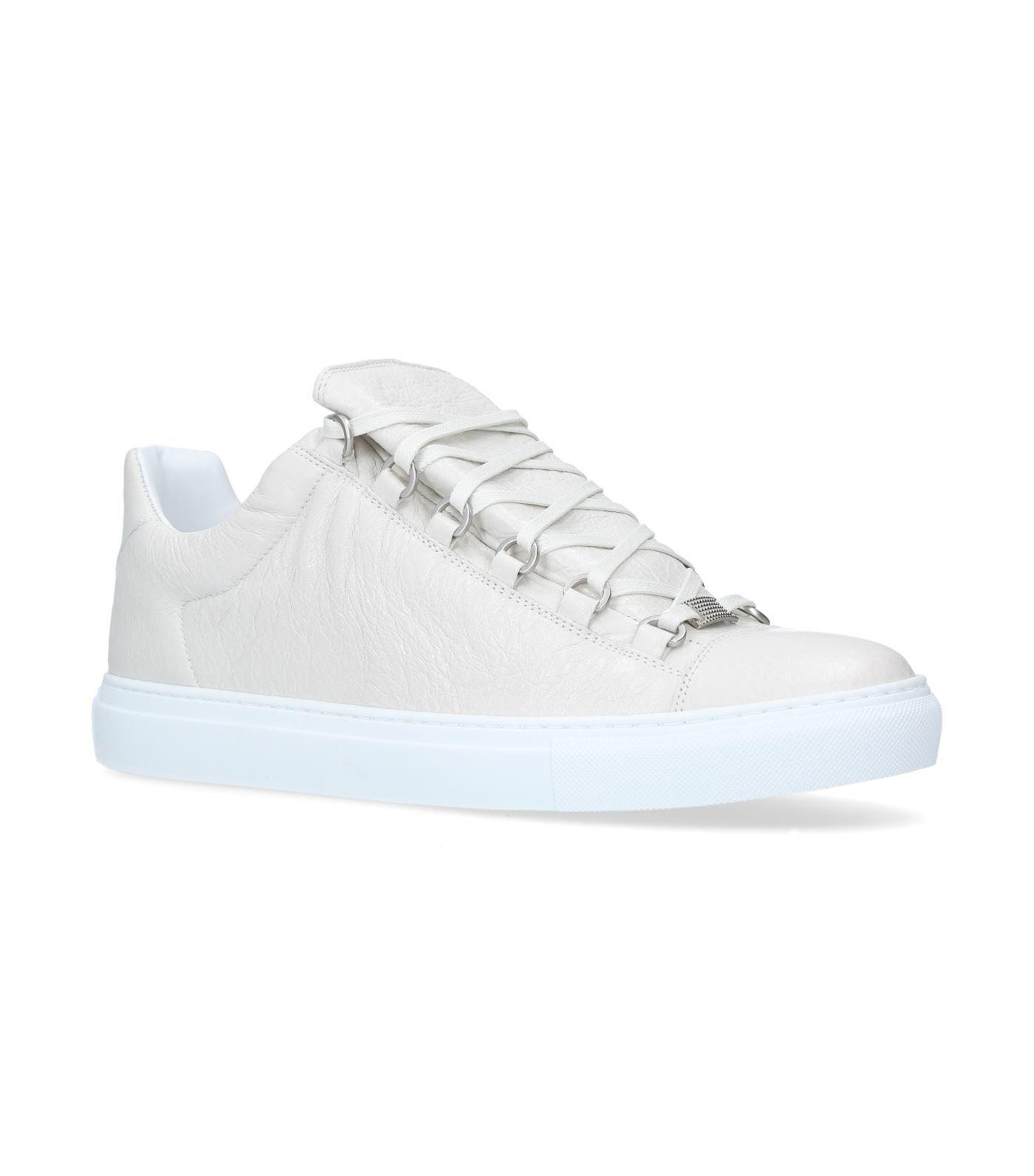 Balenciaga Leather Arena Low-top Sneakers in White for Men - Lyst