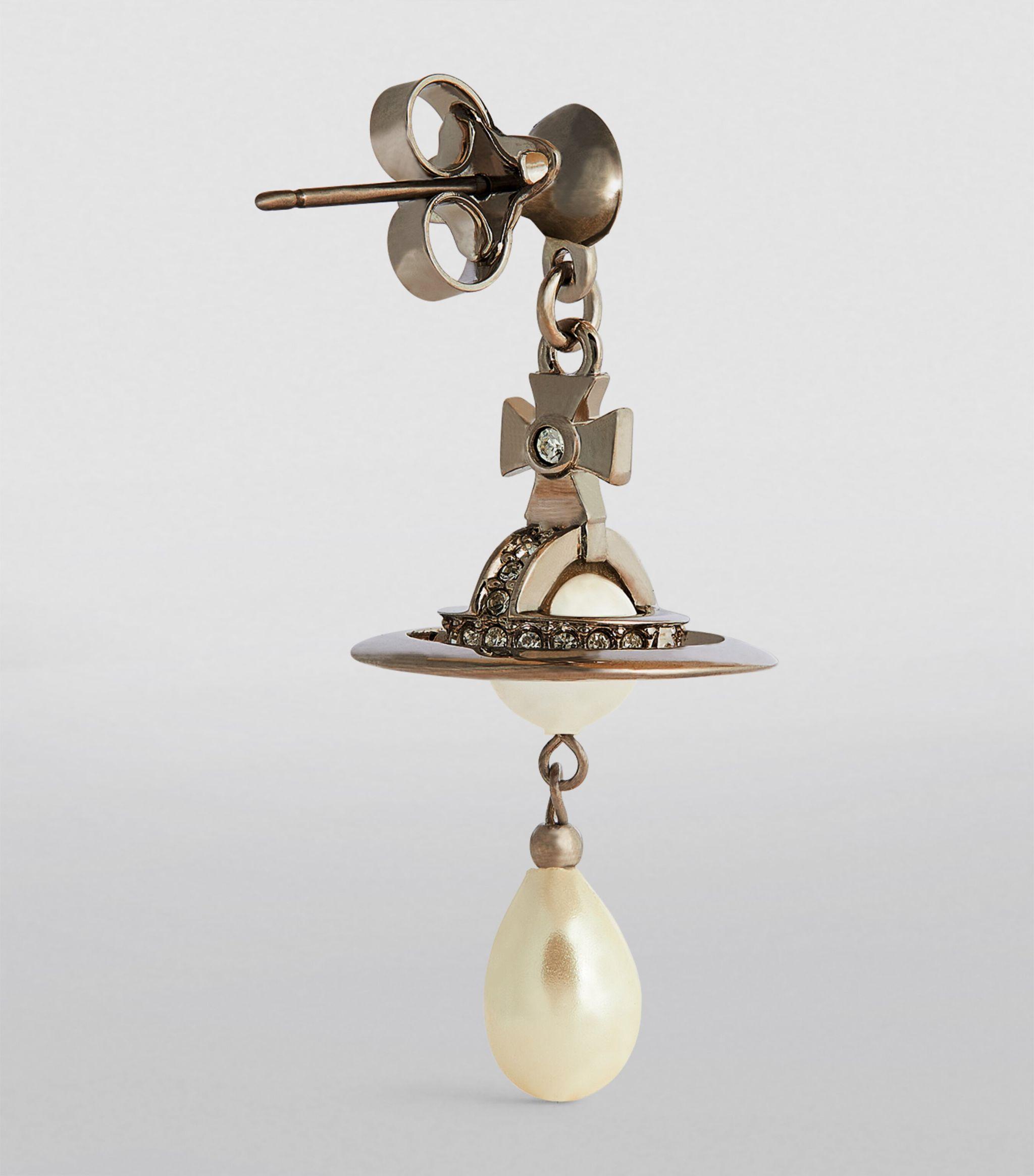 Vivienne Westwood Pearl-crystal Single Drop Earring in