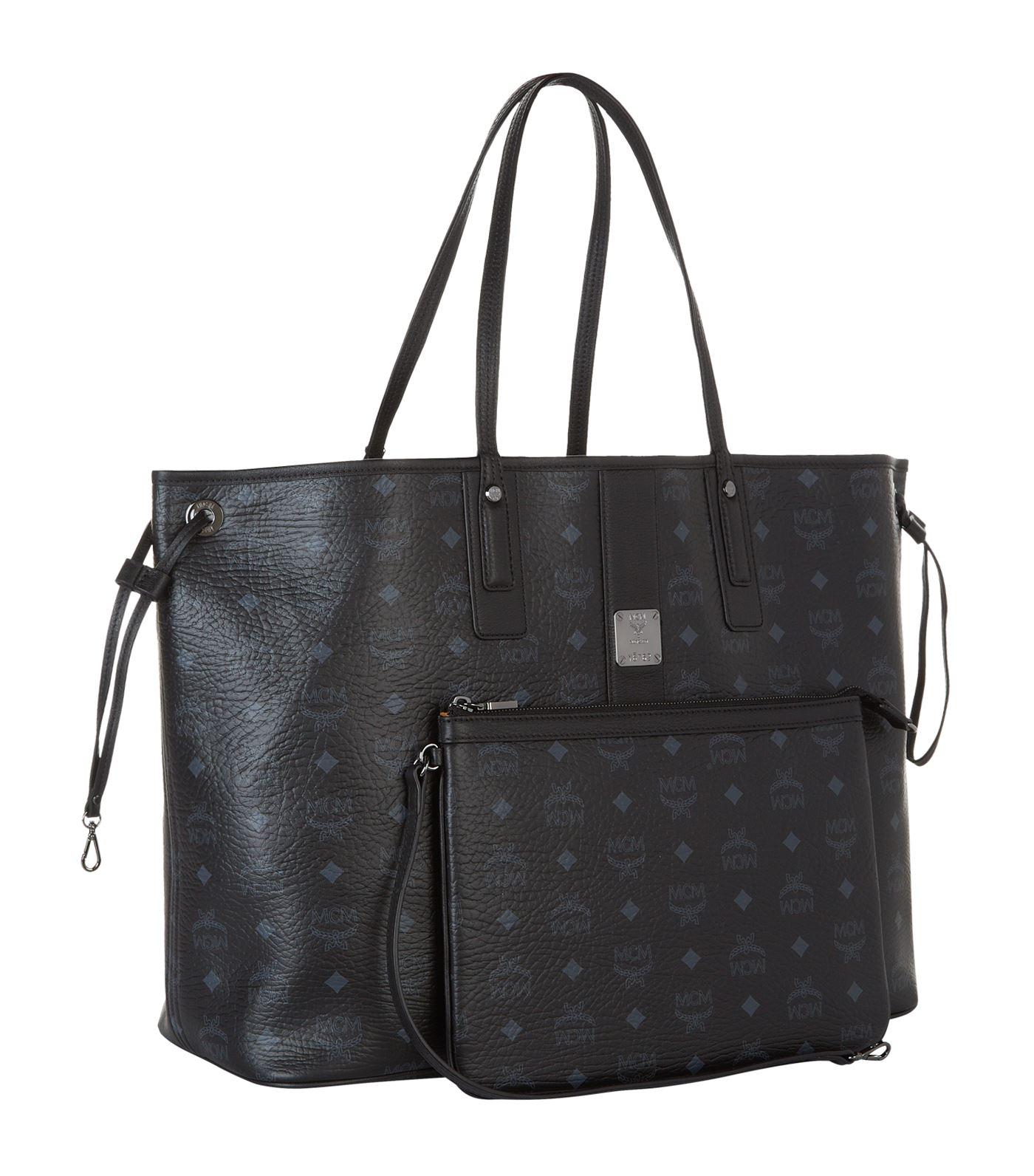 MCM Liz Large Reversible Canvas Tote in Black Lyst UK