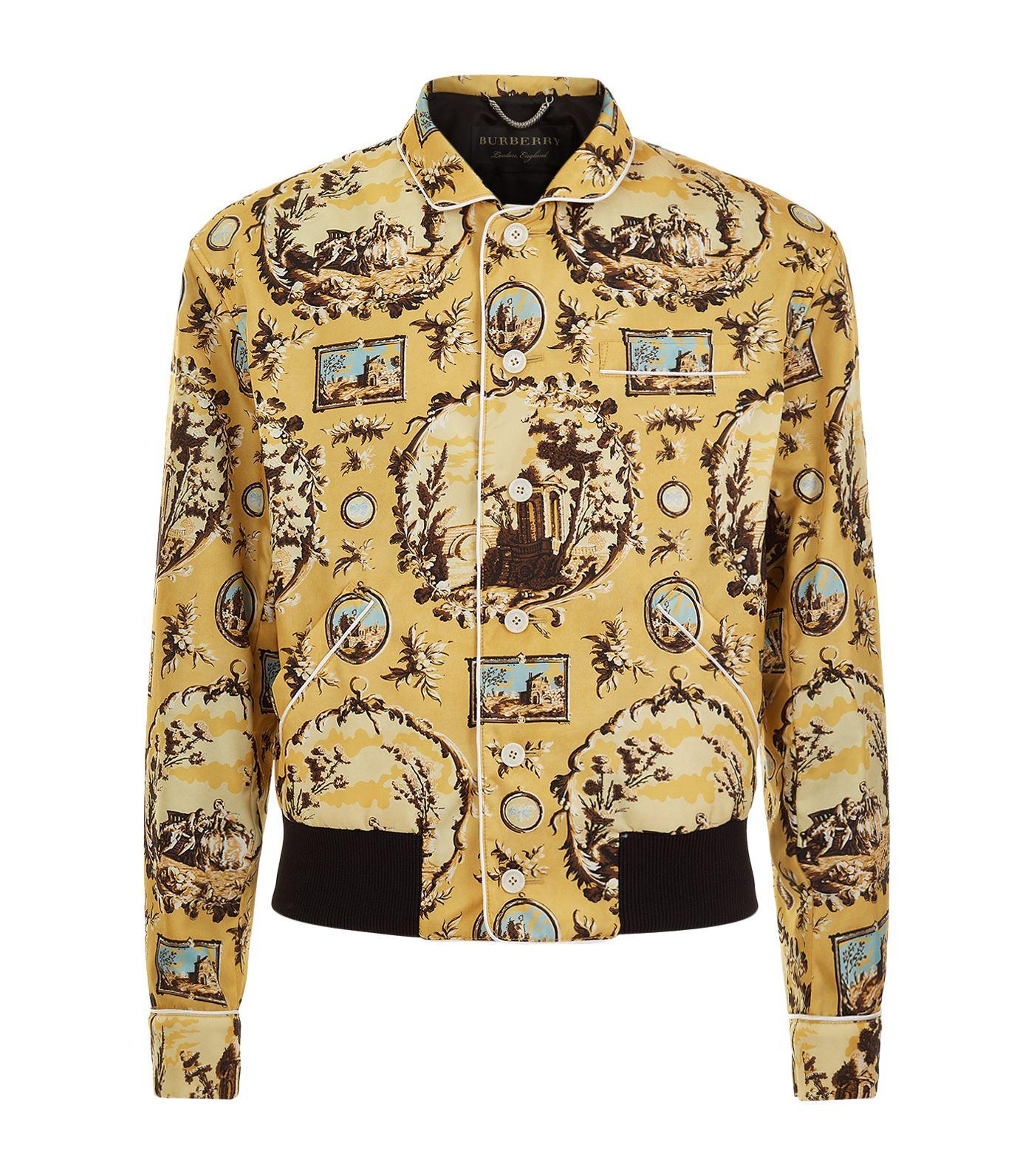 Burberry Synthetic Wallpaper Print Blouson Jacket in Yellow for Men - Lyst