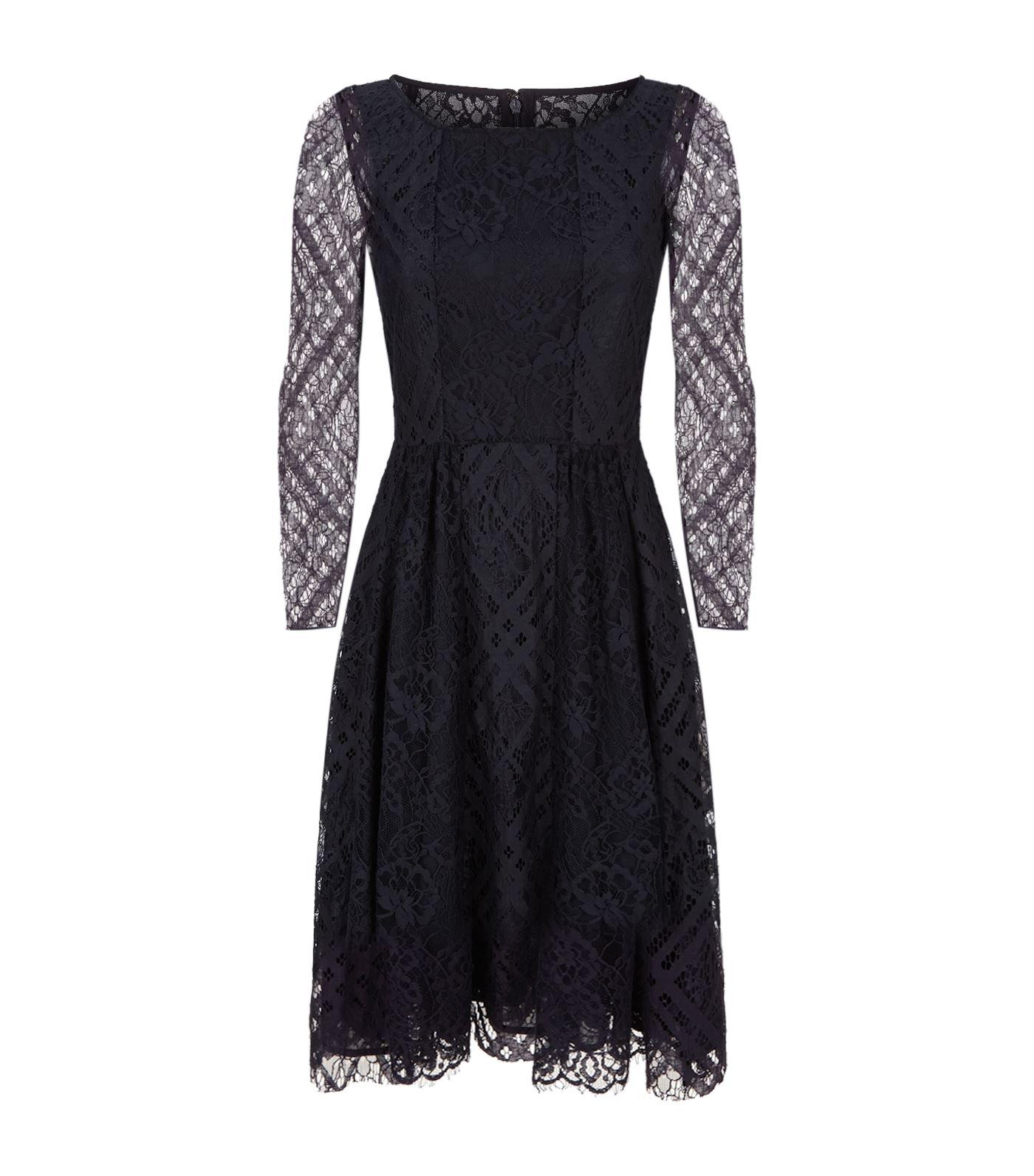 Lyst - Burberry Lace Dress in Blue