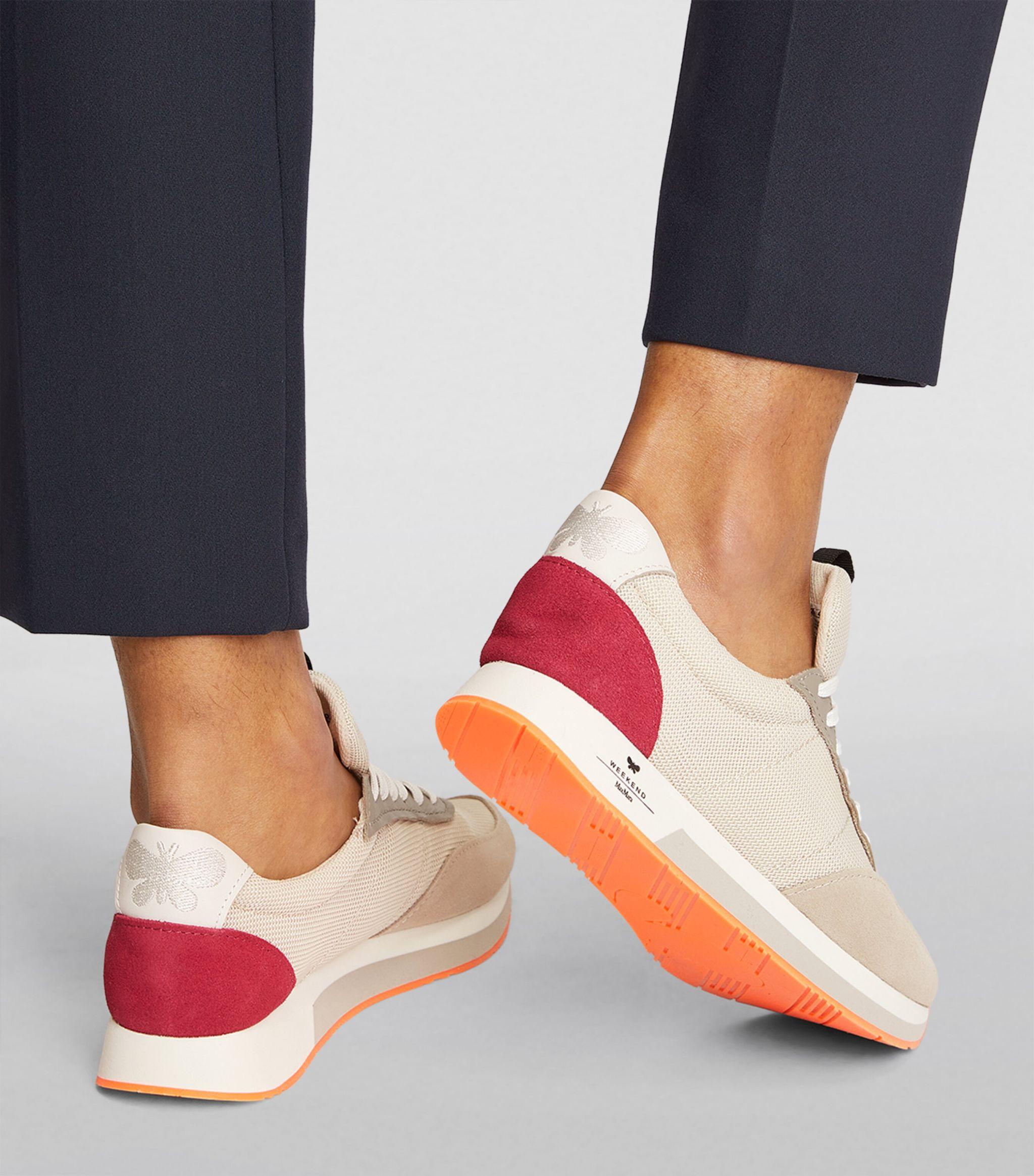 Weekend by Maxmara Suede Lace-up Sneakers in Pink | Lyst