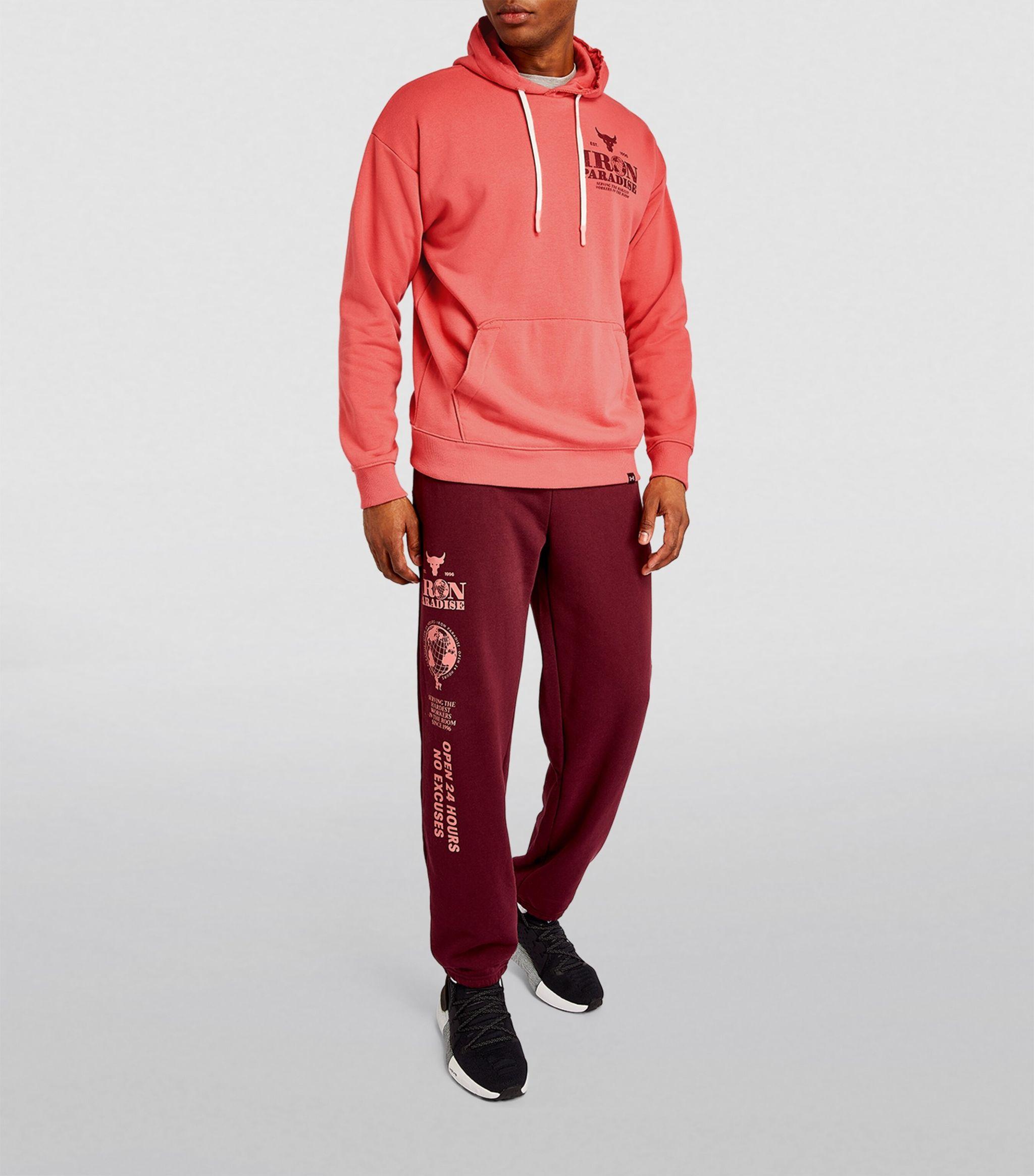 Under Armour Project Rock Iron Paradise Hoodie in Pink for Men | Lyst